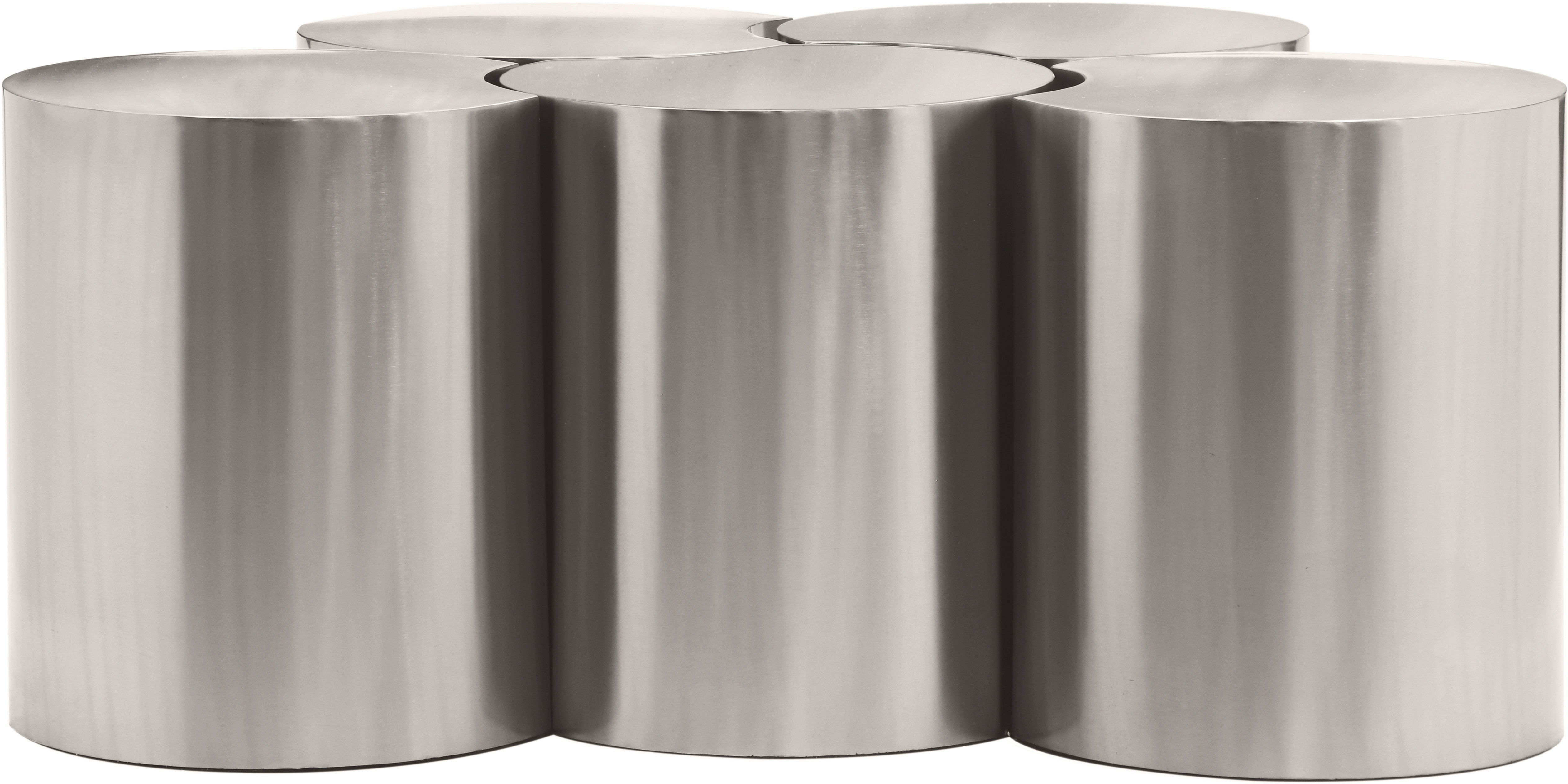 Dimple - 18" 5 Piece Modular Coffee Table - Silver