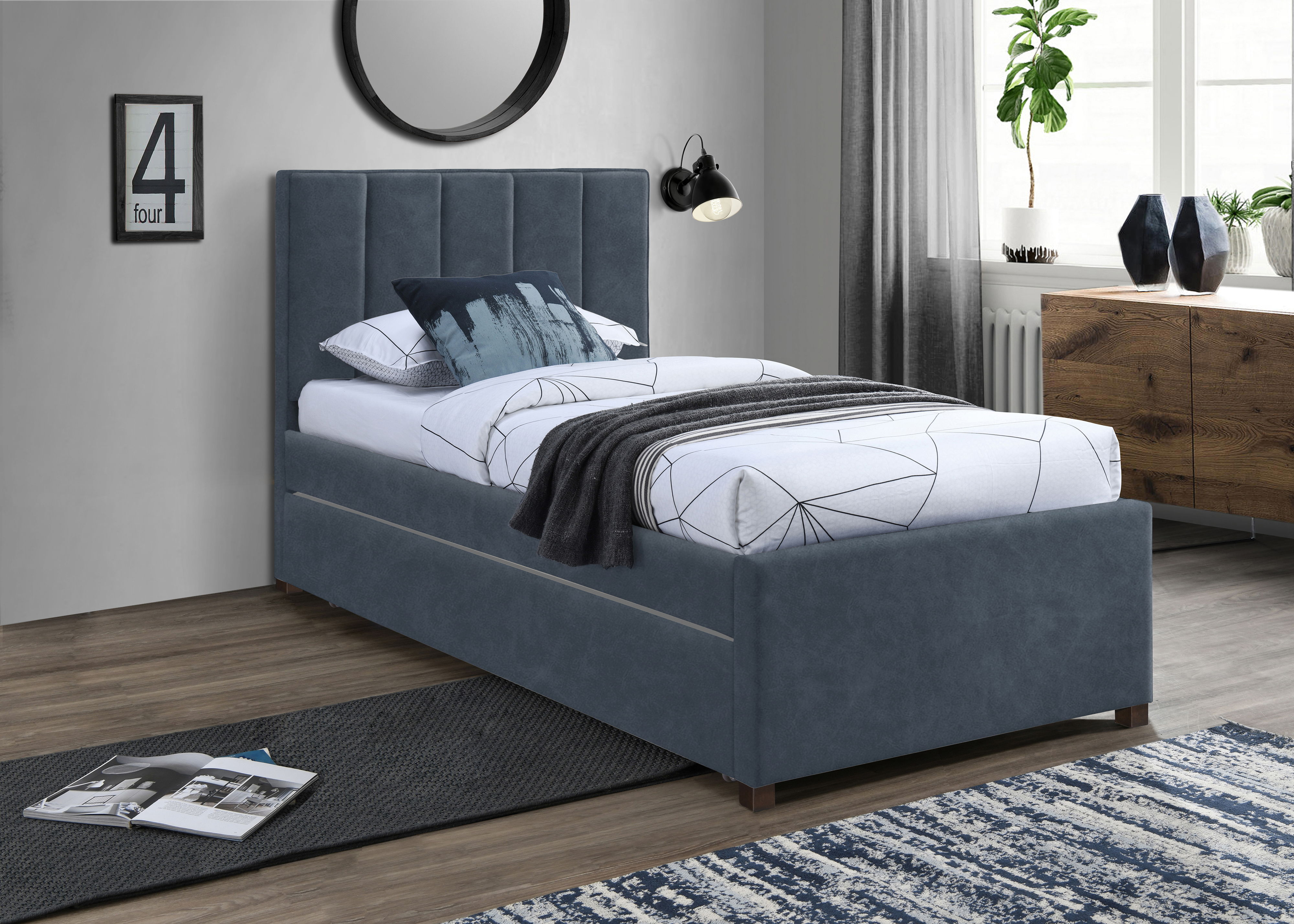 Hudson - Twin Trundle Bed - Navy