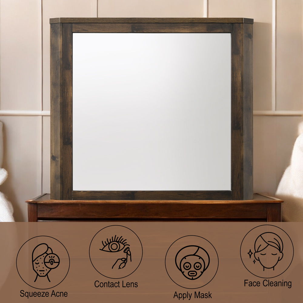 Elettra - Mirror - Rustic Walnut, dark brown, view 5