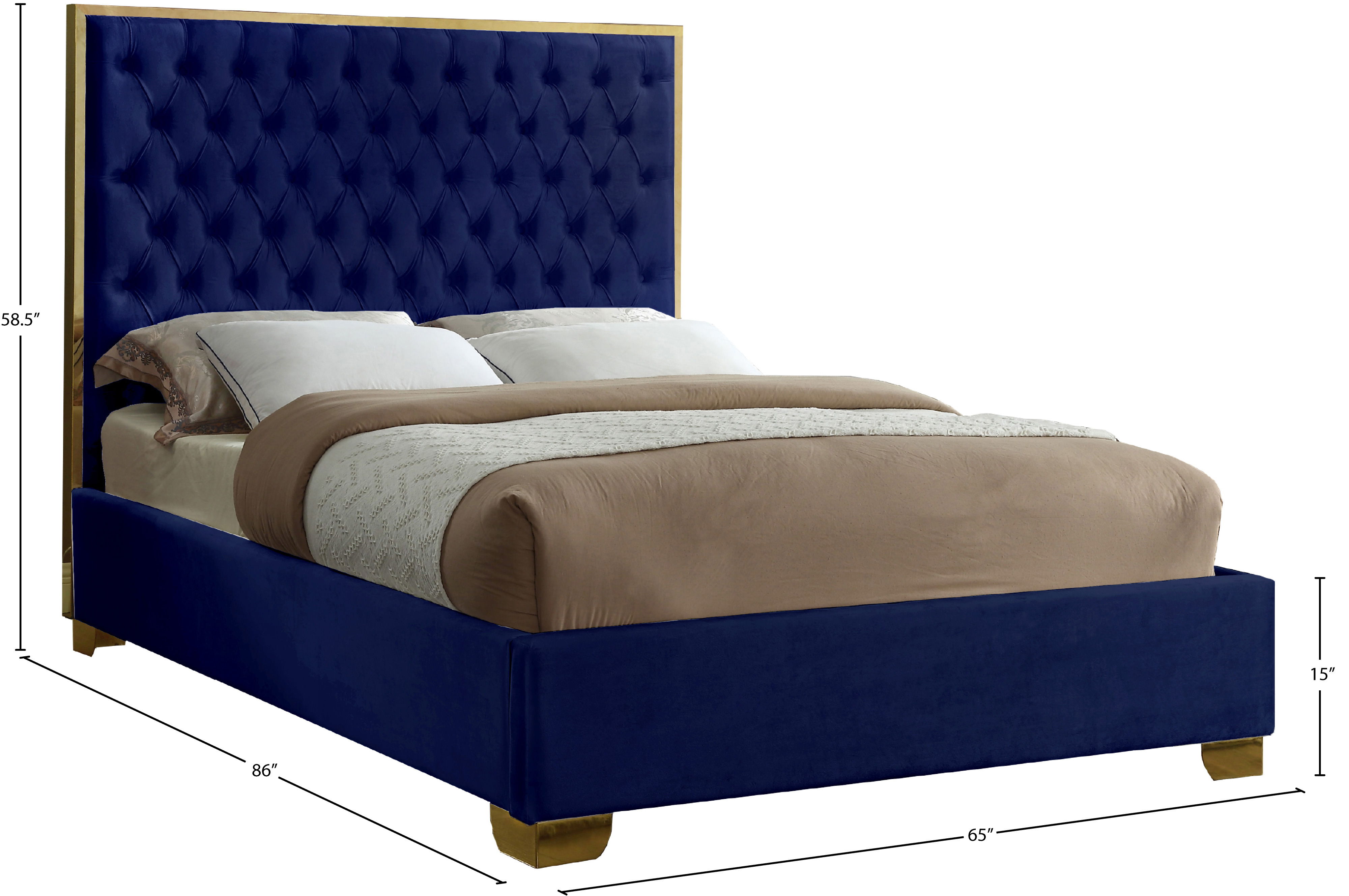 Lana - Queen Bed - Navy