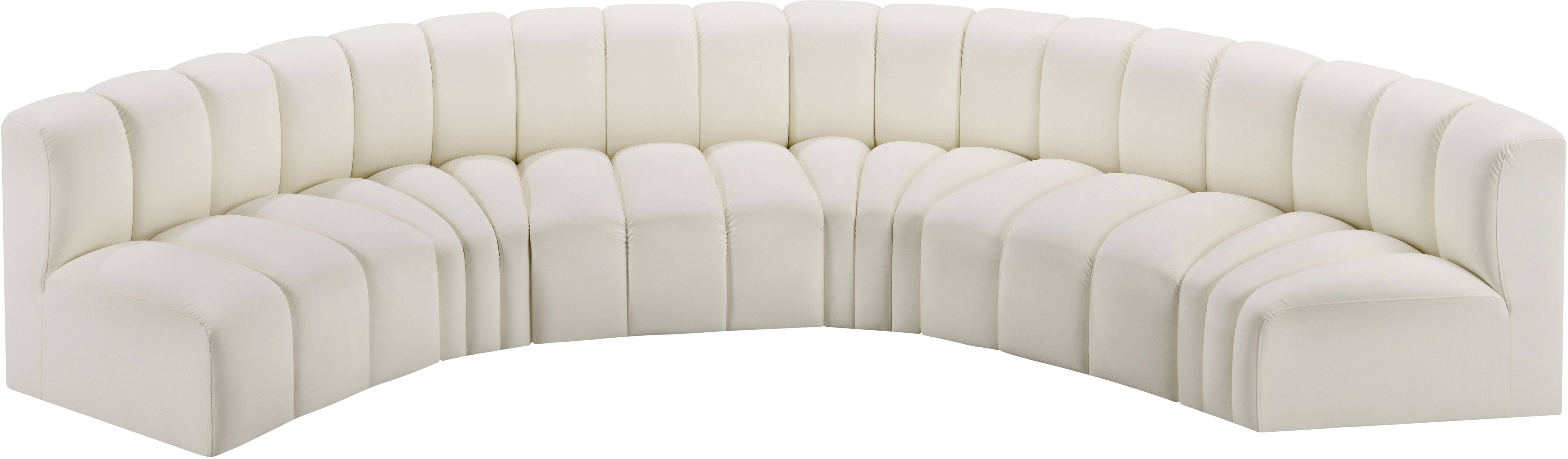 Arc - Faux Leather 6 Piece U-Shaped Modular Sofa - Cream