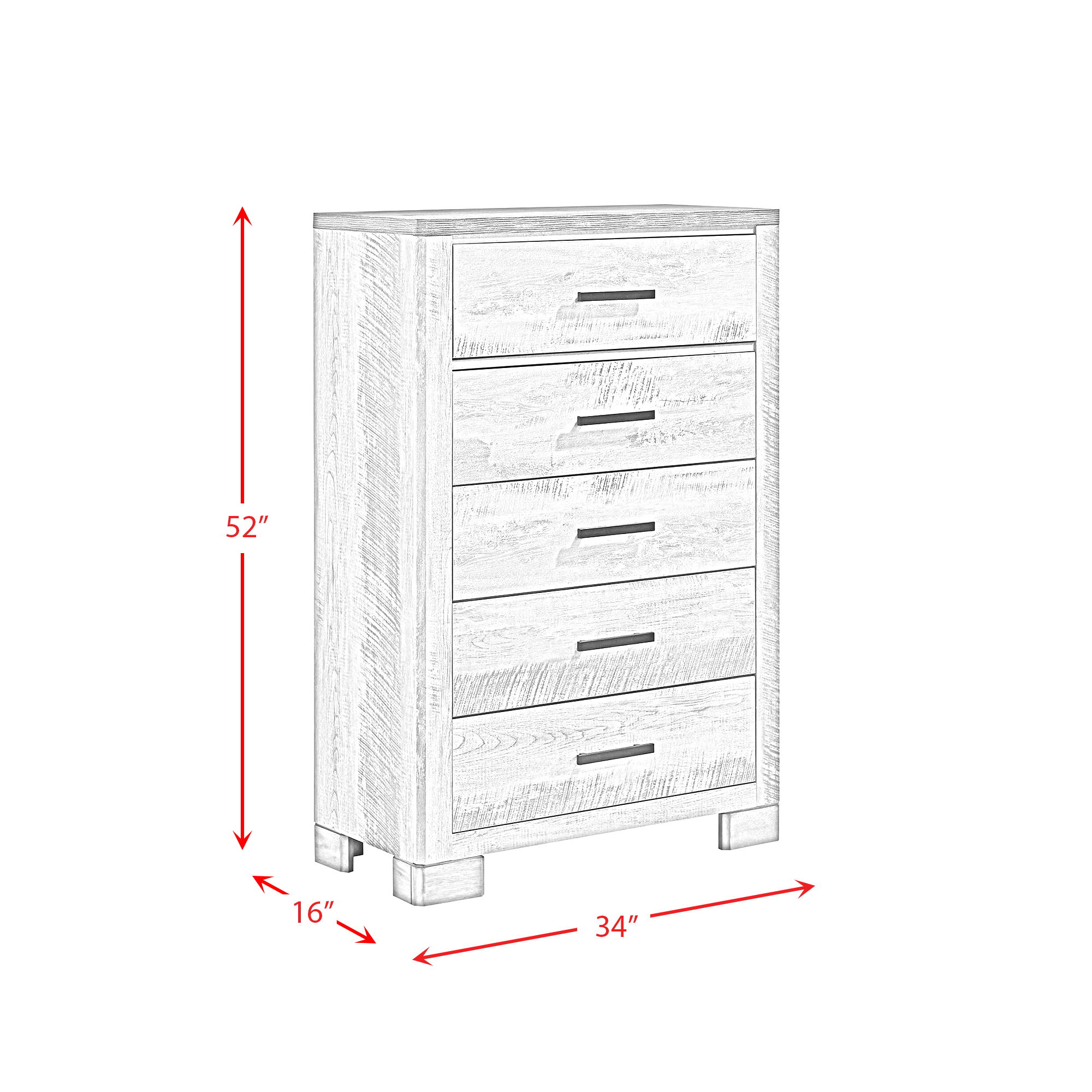 Millers Cove - King Panel 5 Piece Bedroom Set - Distressed Gray