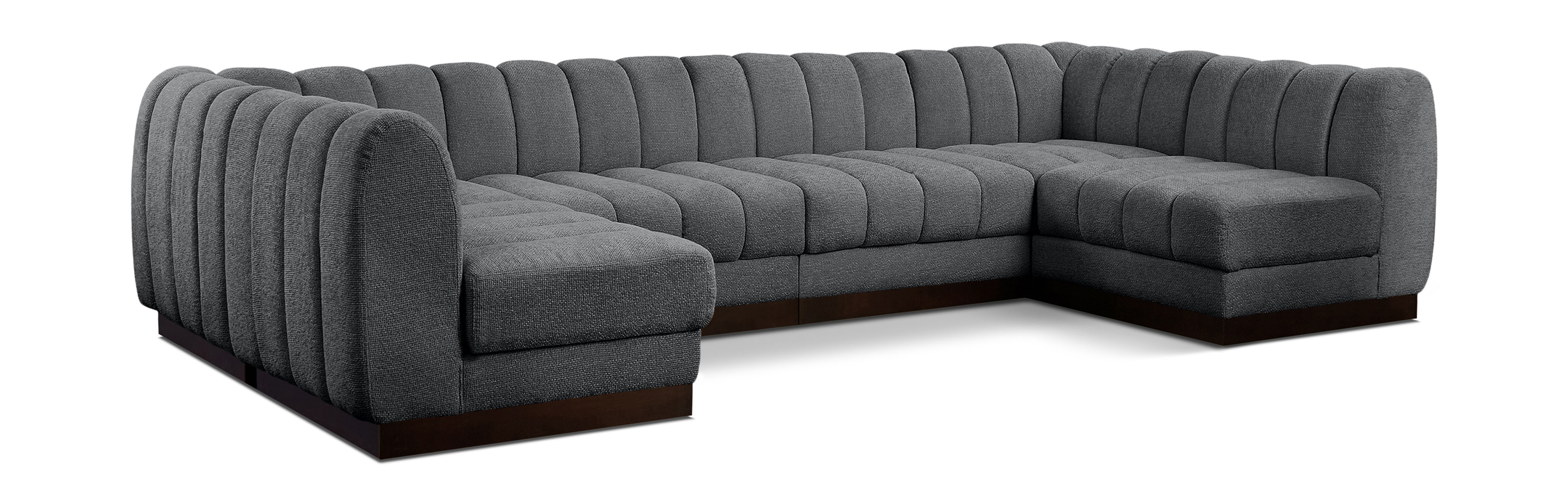 Quinn - 6 Piece Modular U-Shaped Sectional - Gray