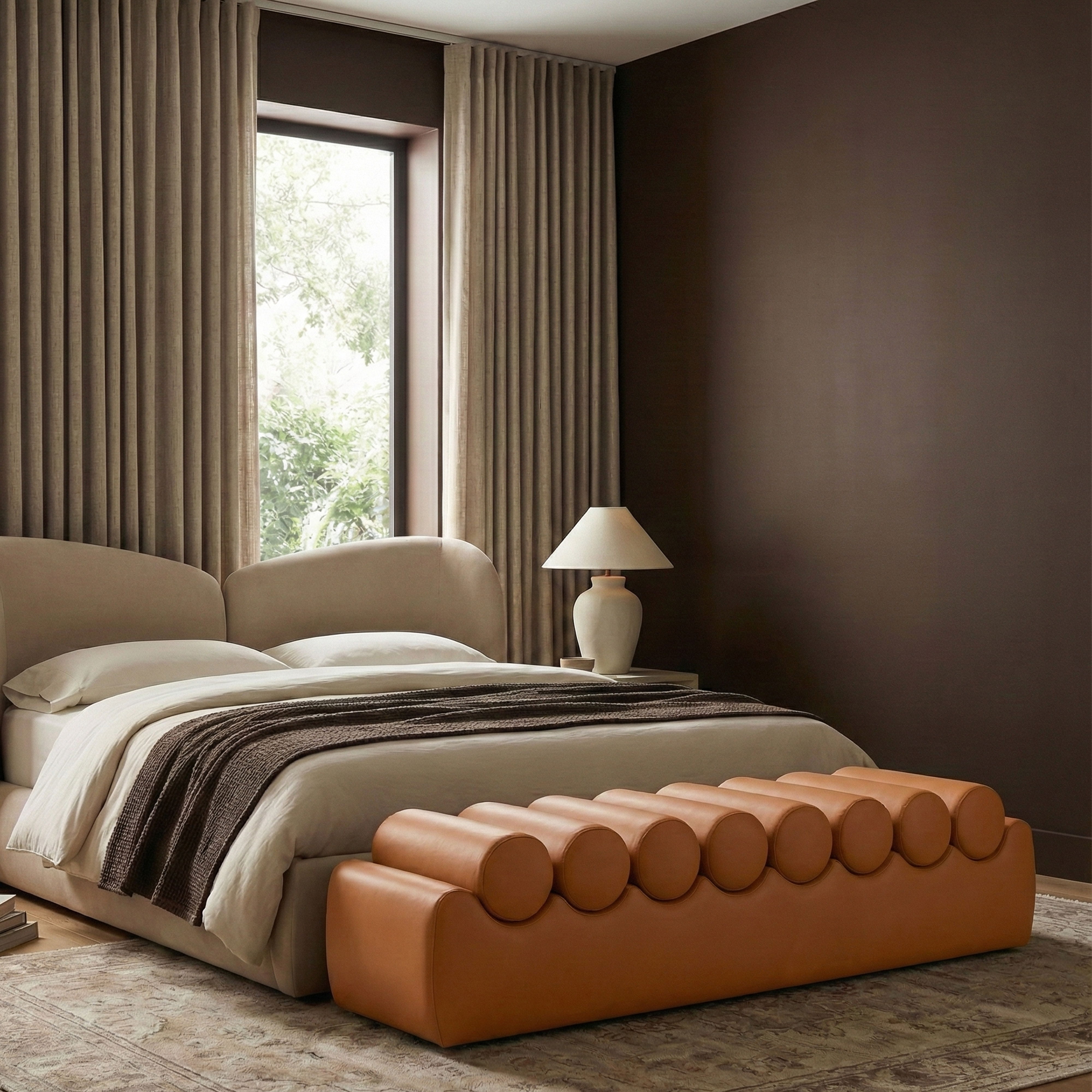 Rumble - 72" Bench - Cognac