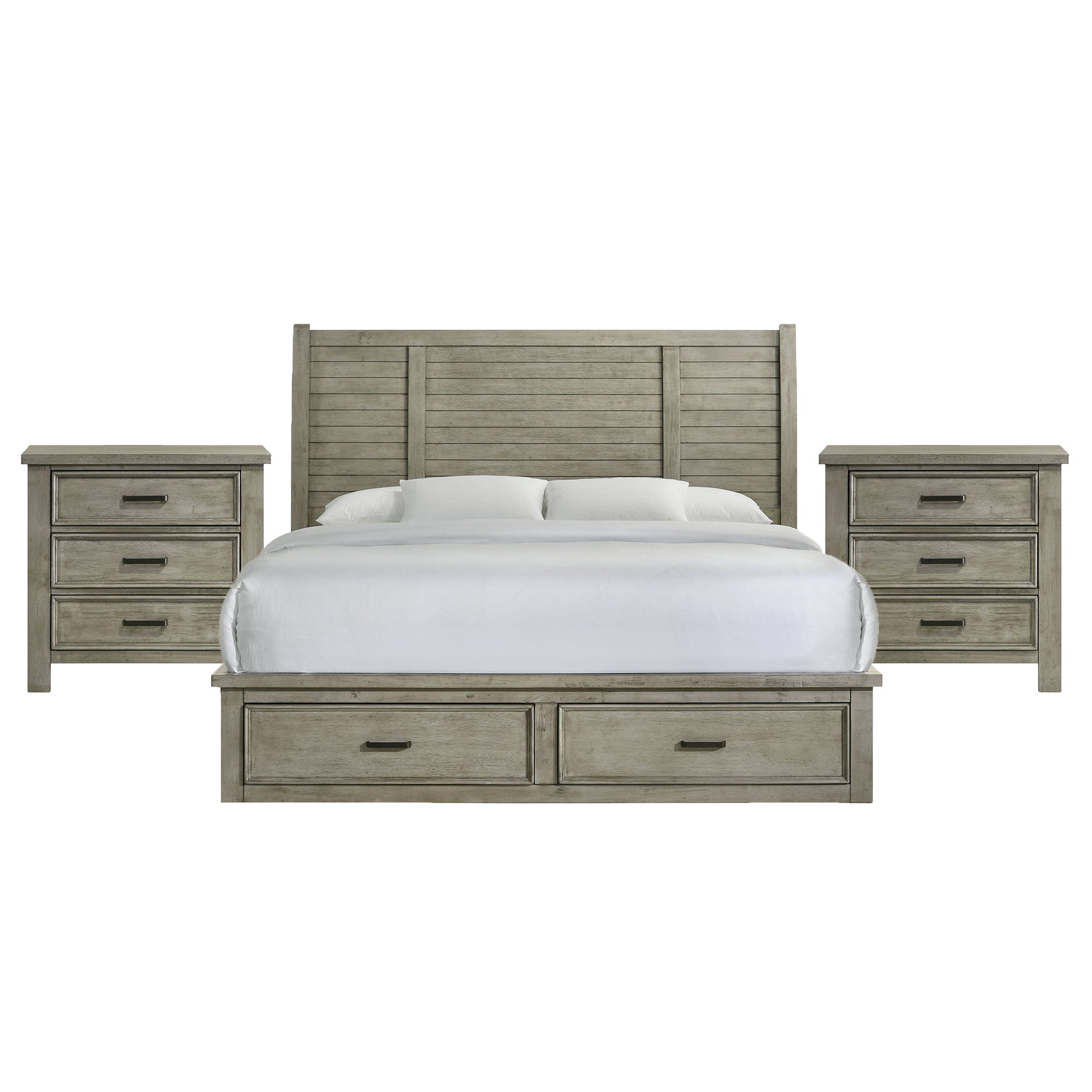 King · 3 Pc · Bedroom Set With 2 Nightstands