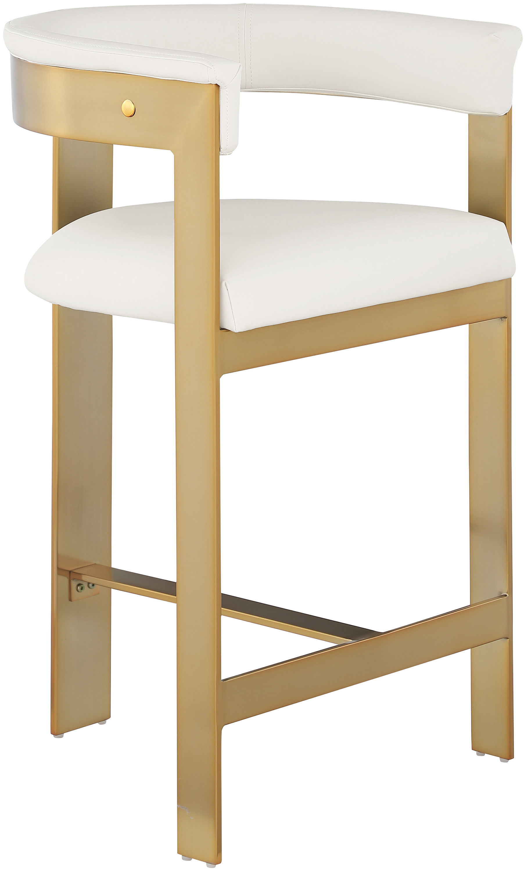 Romeo - Faux Leather Counter Stool With Gold Base (Set of 2) - Cream