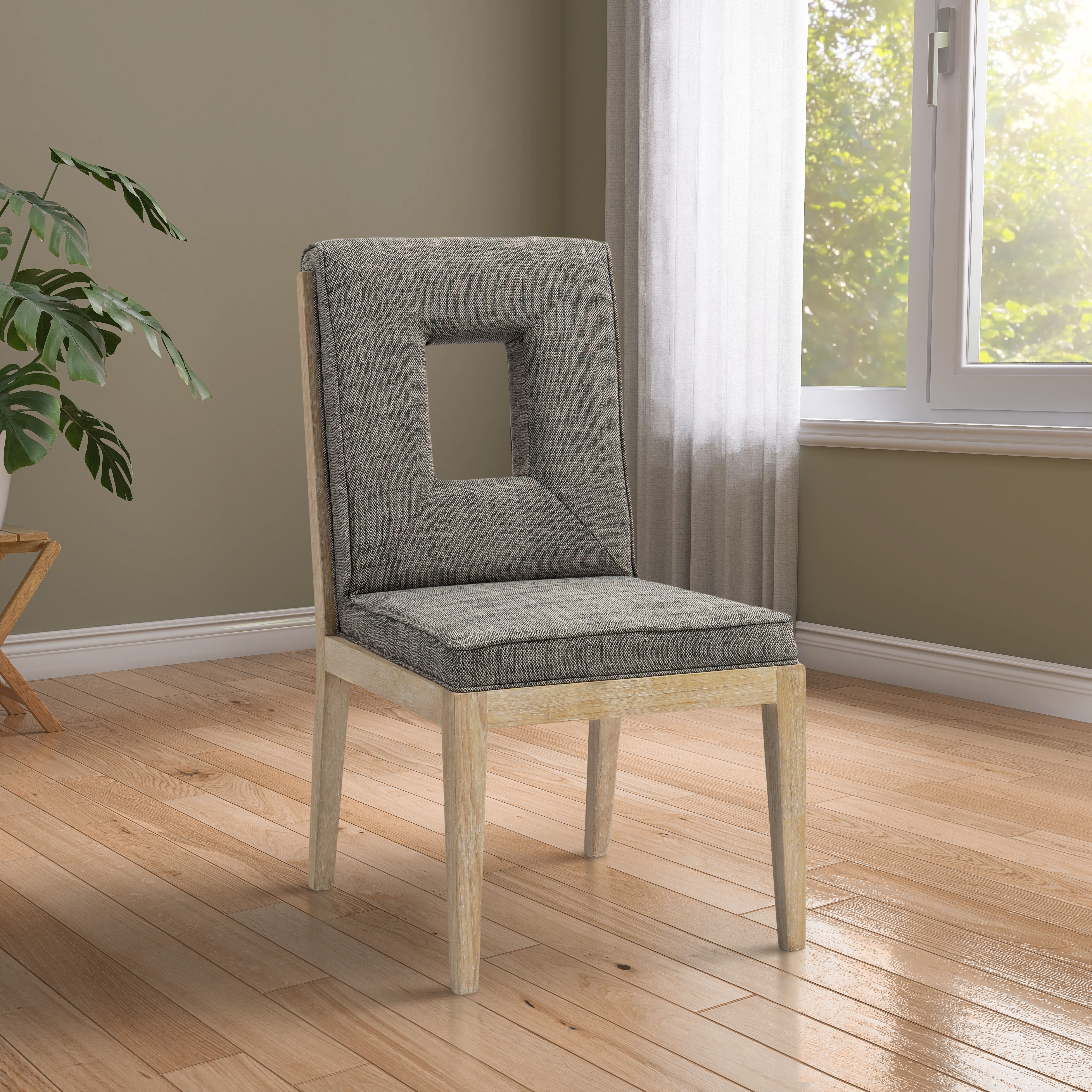 Gwendolyn - Dining Side Chair With Natural Frame (Set of 2) - Gray