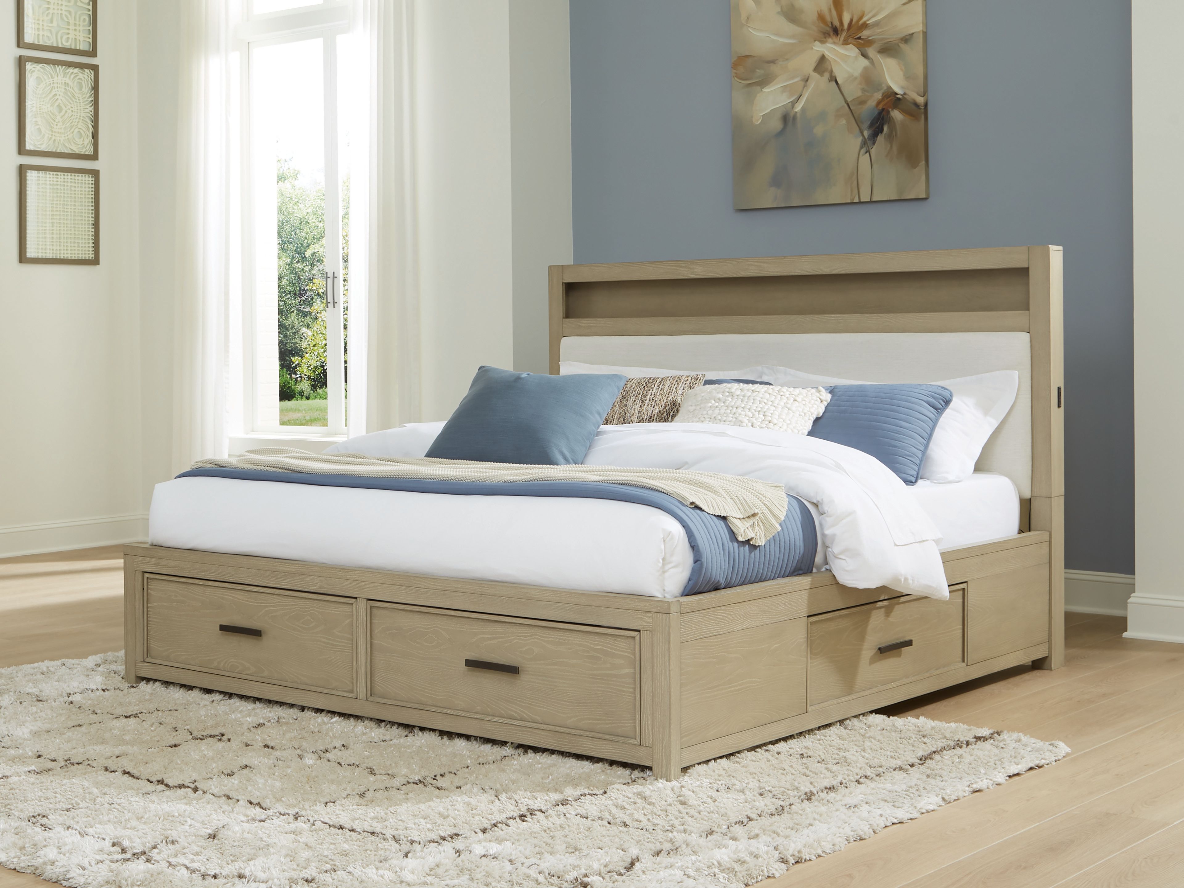 Calmoro - King Bookcase Bed - Gray
