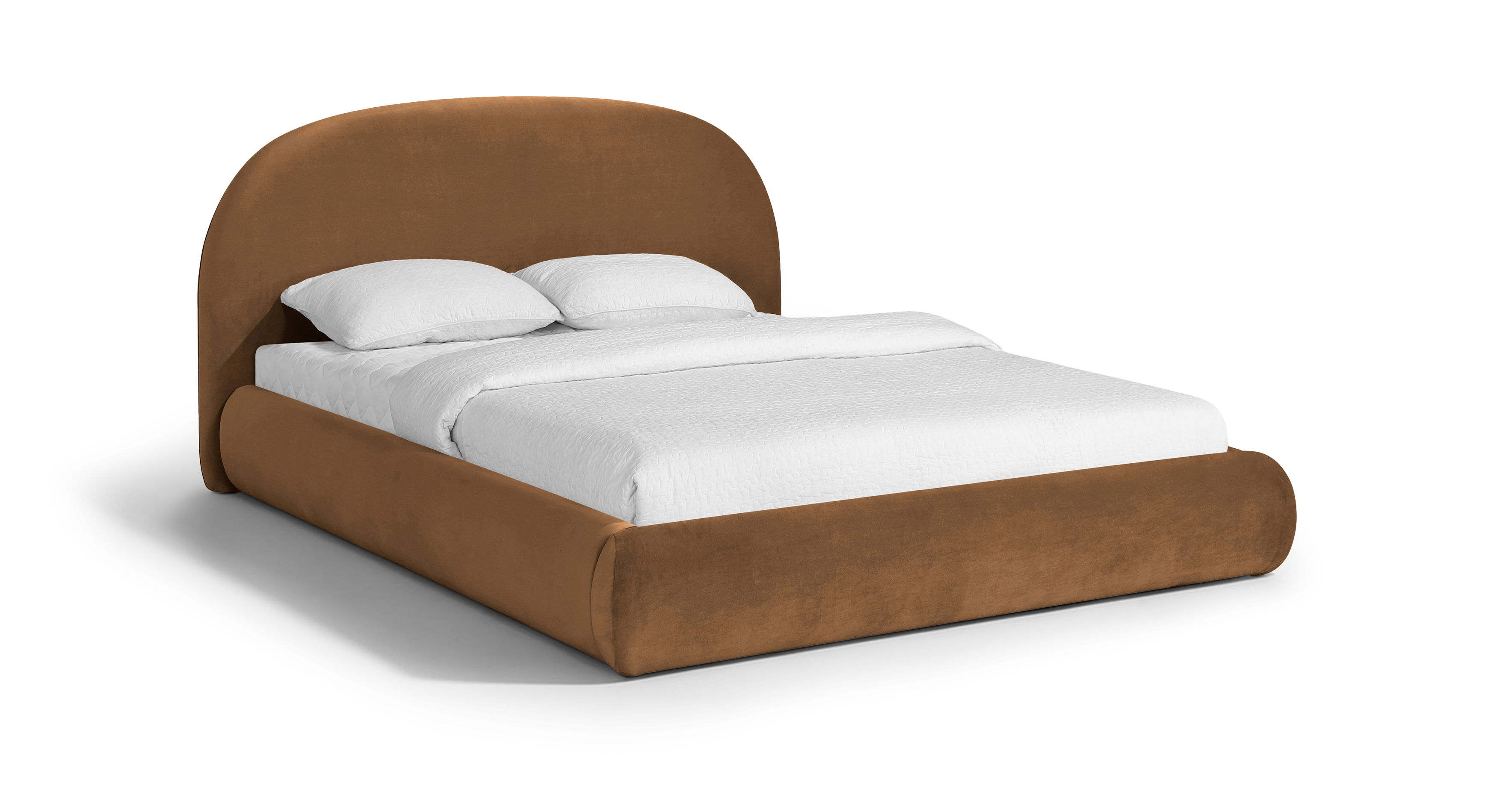 Celine - Upholstered Full Bed - Saddle
