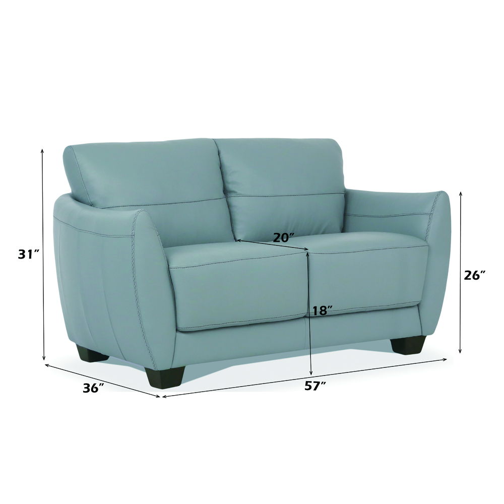 Valeria - Loveseat - Watery Leather, dark gray, view 3