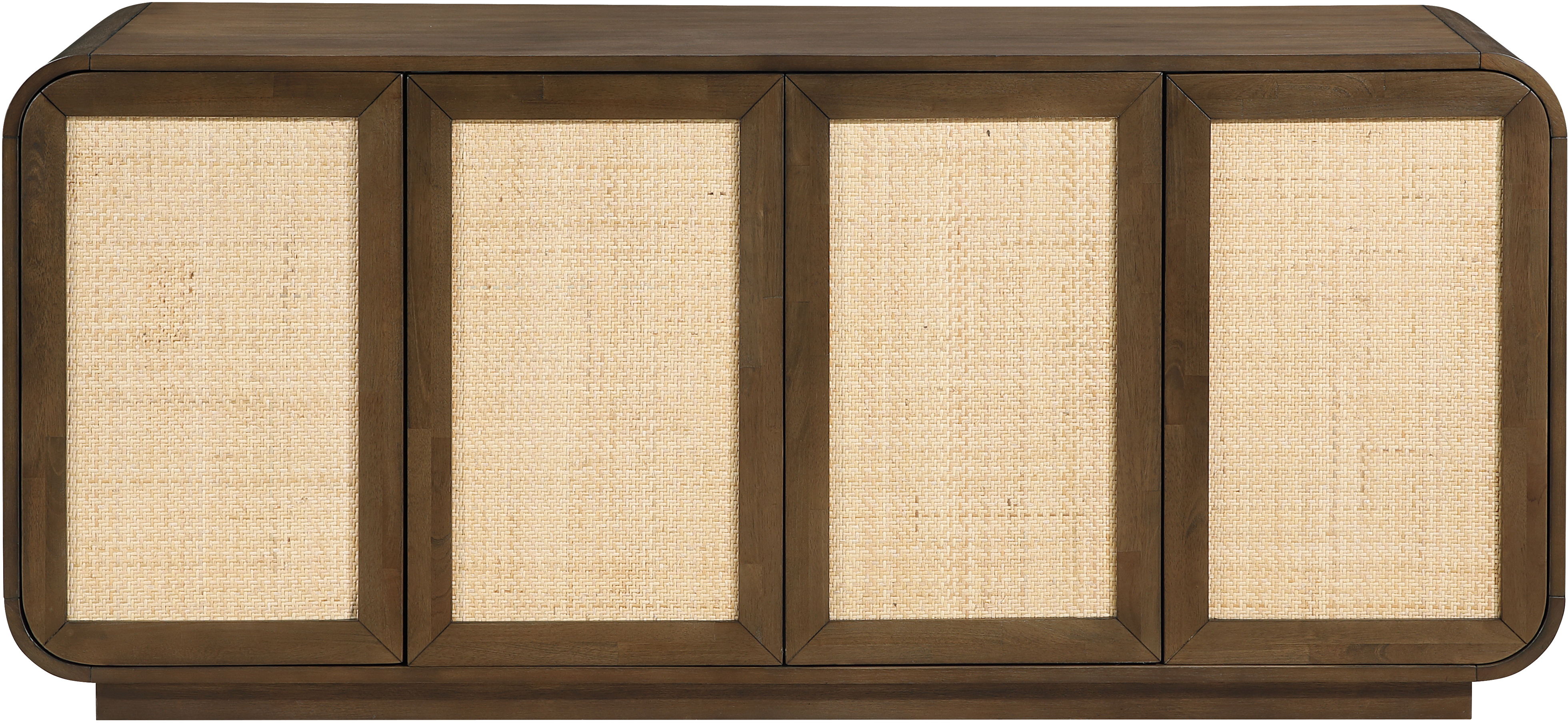 Windsor - Solid Wood And Brown Cane Sideboard / Buffet - Brown