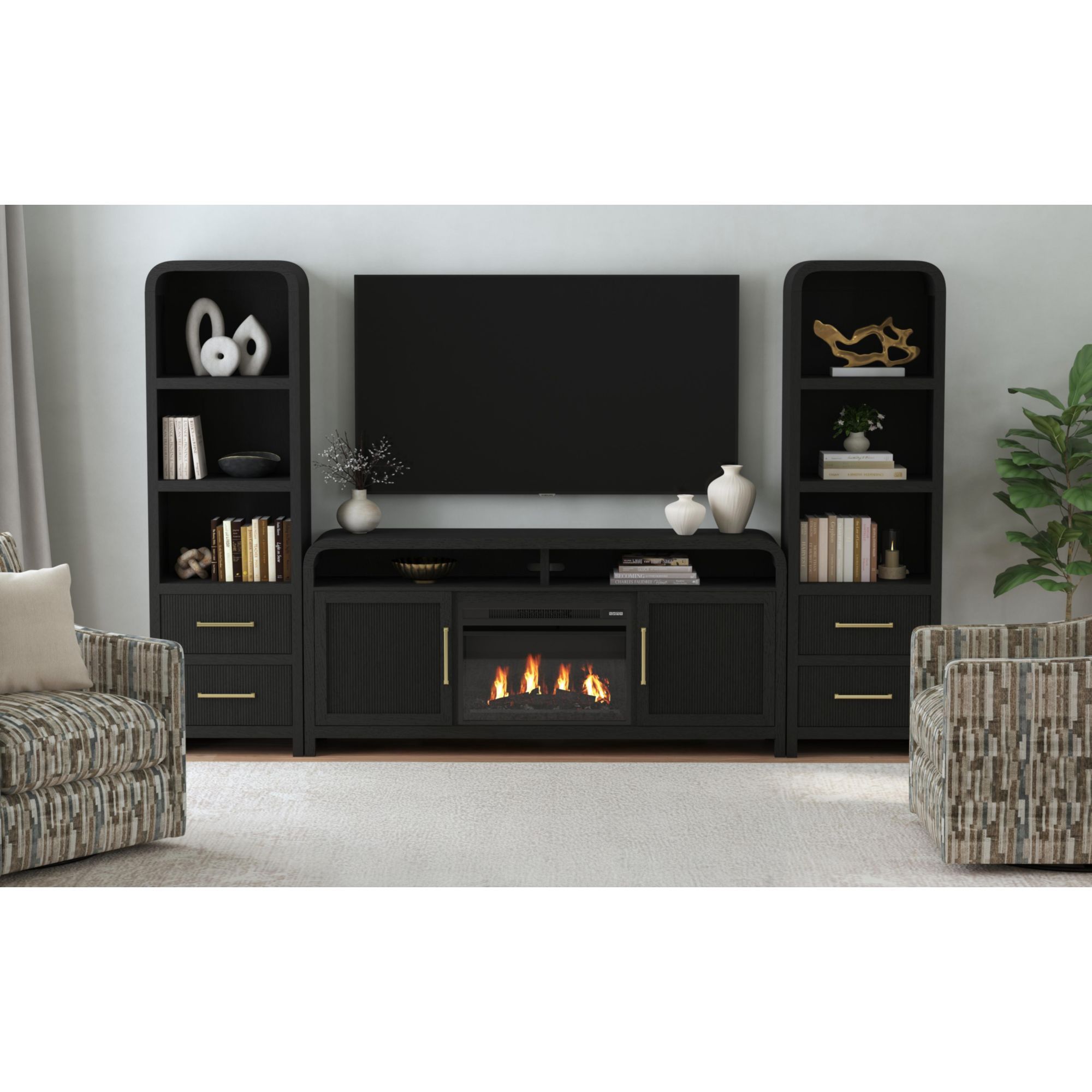 Ridgemont - Side Piers - Black With Grain
