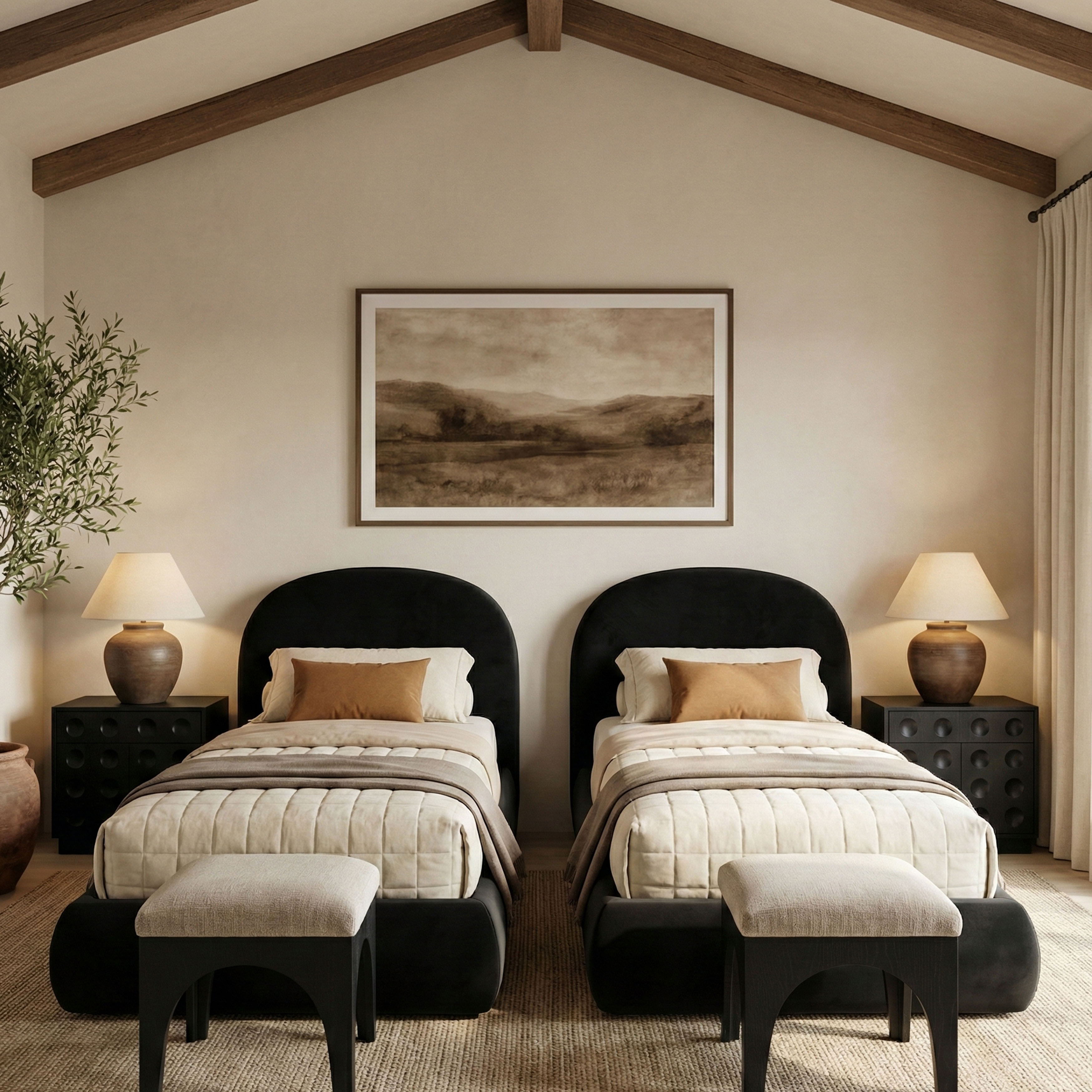 Celine - Upholstered Twin Bed - Black