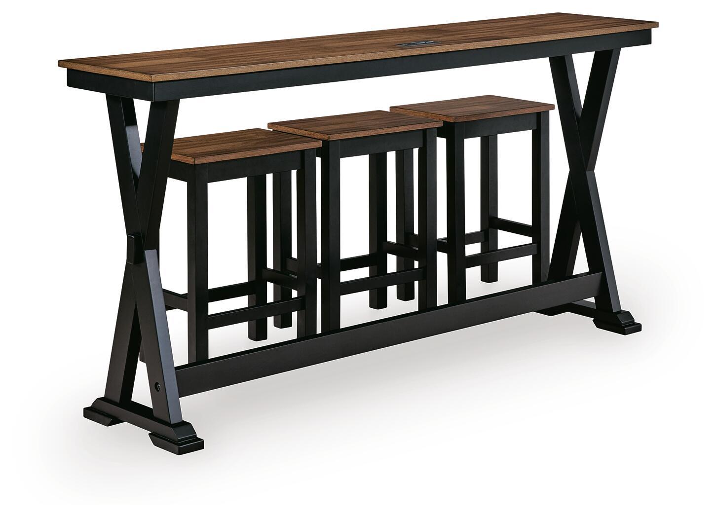 Ashley Furniture Wildenauer - Rectangular Dining Room Counter Table Set (Set of 4) - Brown / Black - Image 4