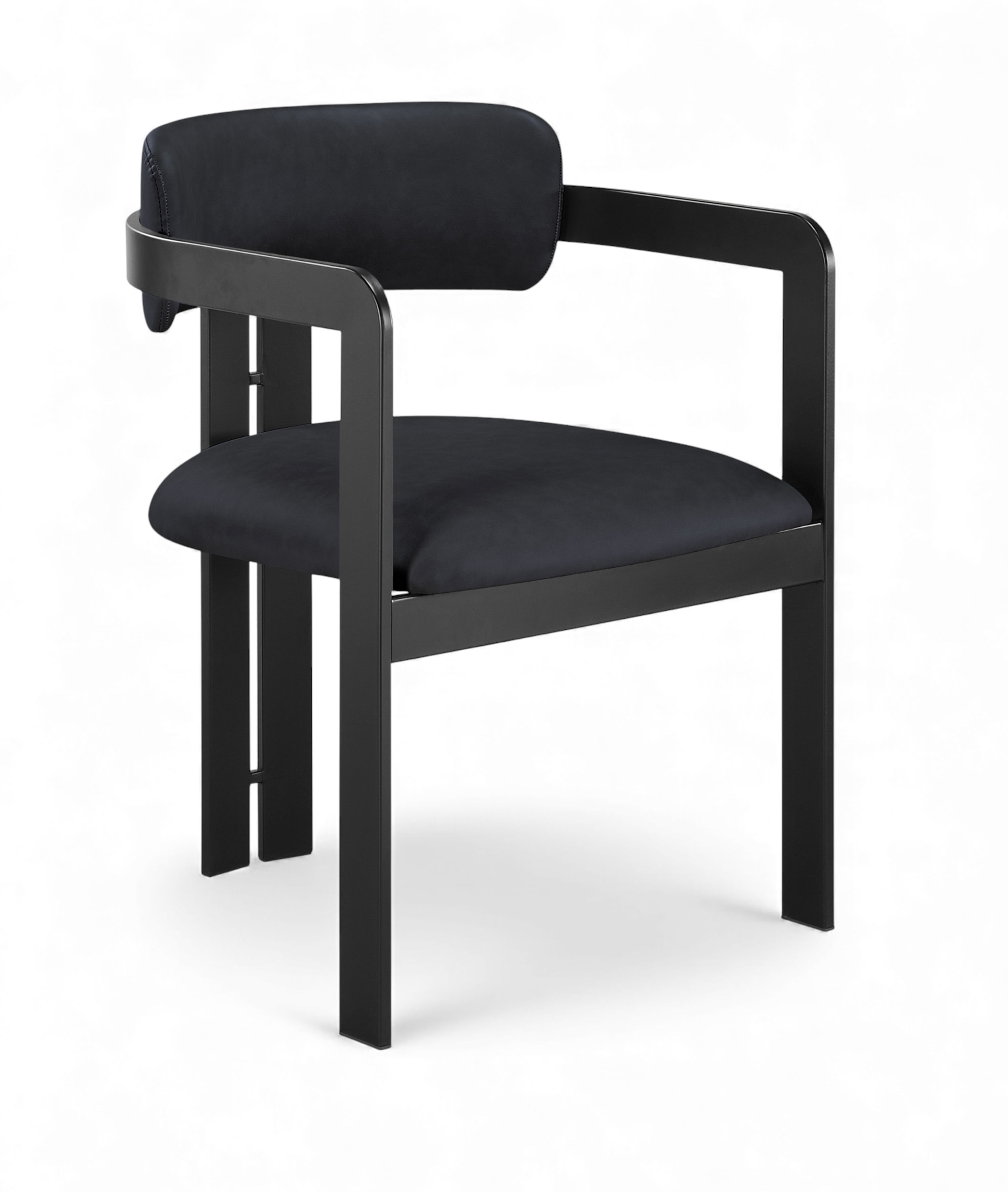 Aurum - Vegan Leather Upholstered Dining Chair (Set of 2) - Black / Graphite Black