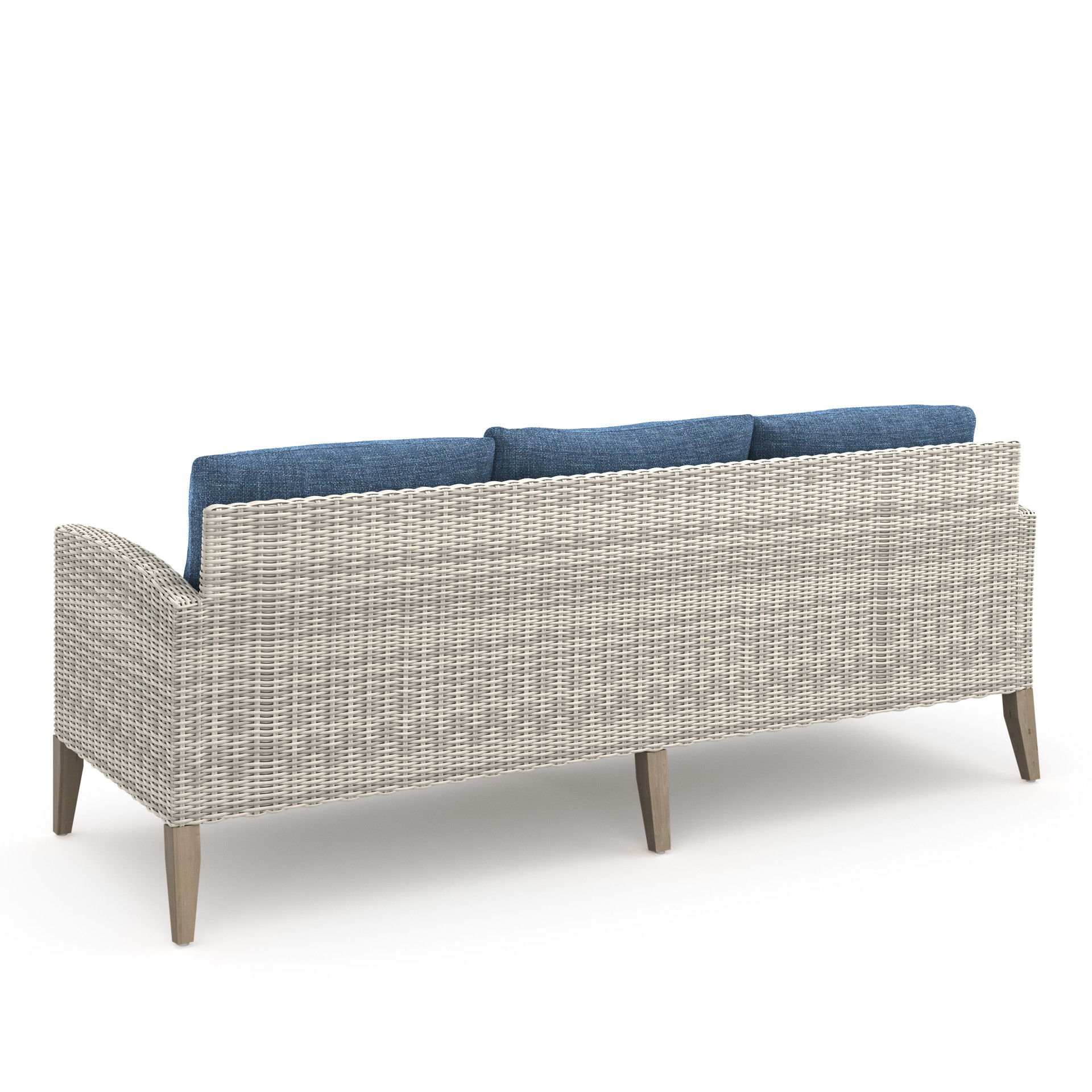 Carezza - 5 Piece Set (Sofa & 2 Club Chairs & 2 Stools) - Dark Blue, blue, view 3
