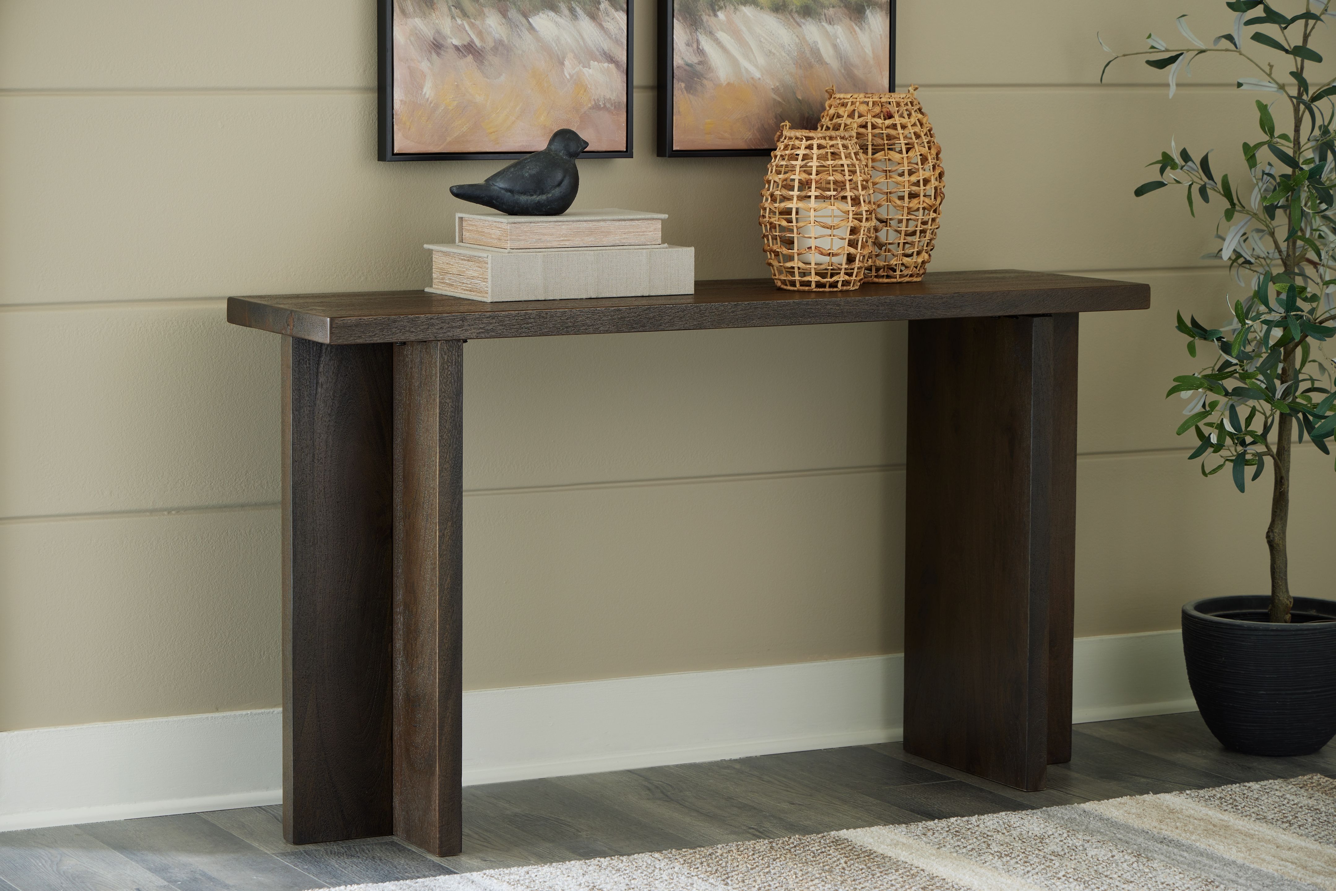 Ashley Furniture Jalenry - Console Sofa Table - Grayish Brown - Image 2