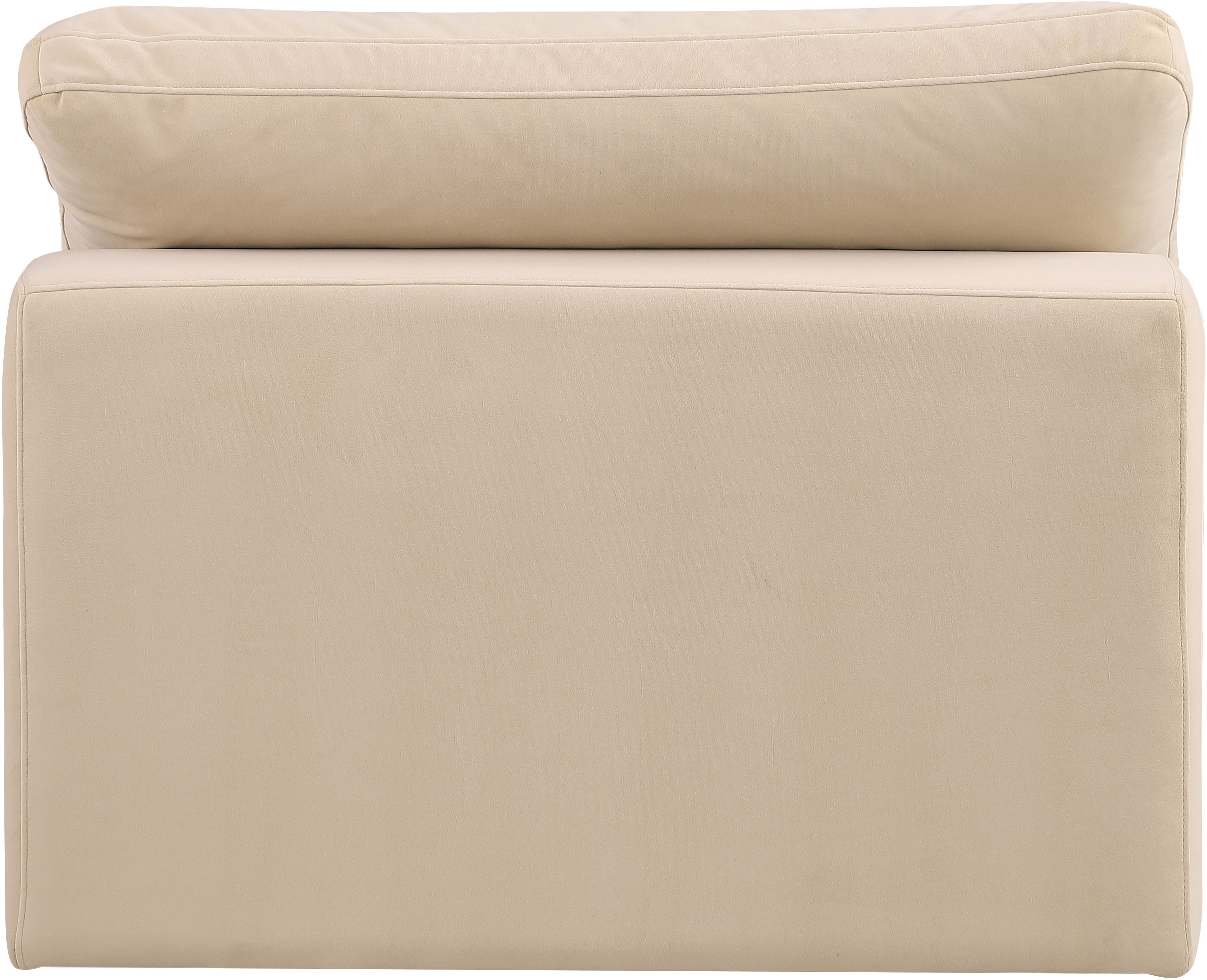 Comfy - Velvet Armless Chair - Beige