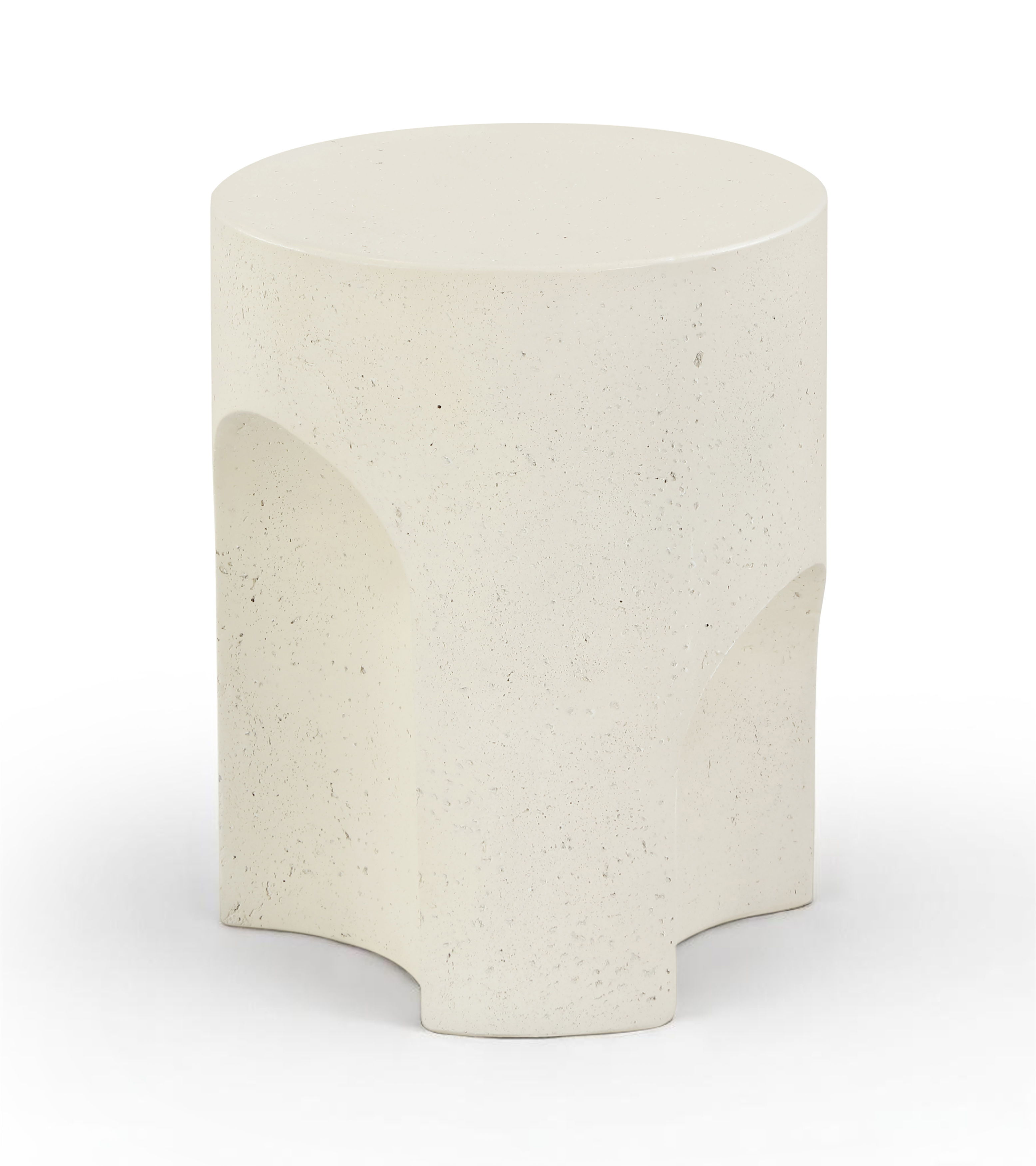 Olira - Concrete And Fiberglass Indoor / Outdoor End Table - Cream