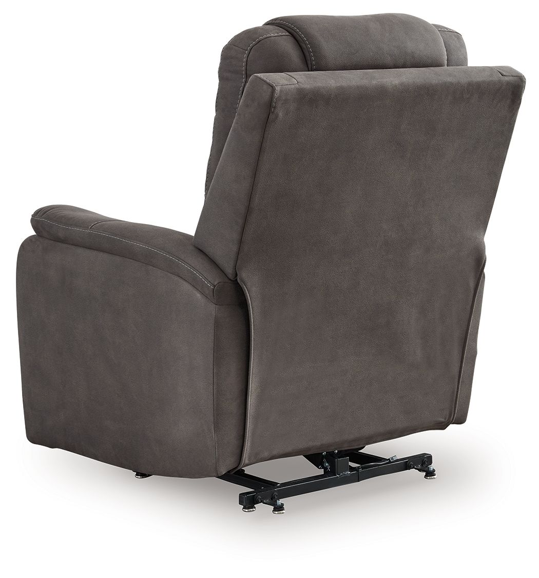 Ashley Furniture Snowfield - Power Lift Recliner - Gunmetal - Image 7