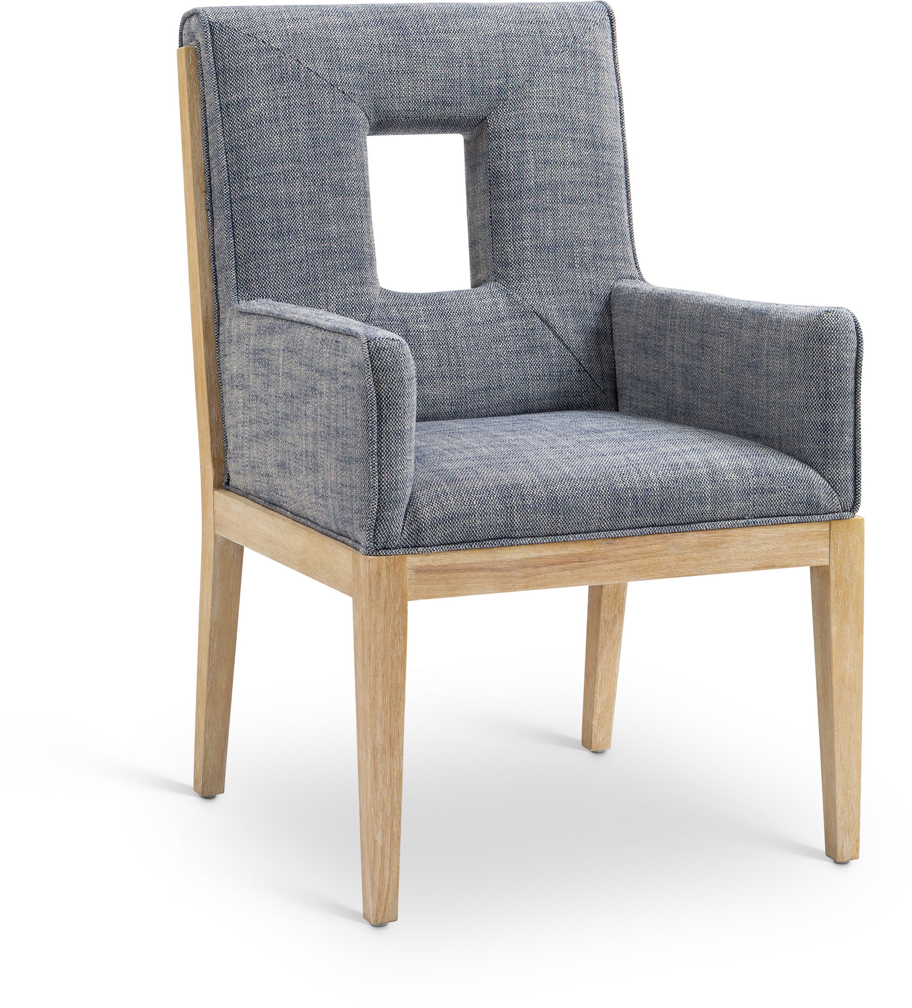 Gwendolyn - Dining Arm Chair With Natural Frame - Navy