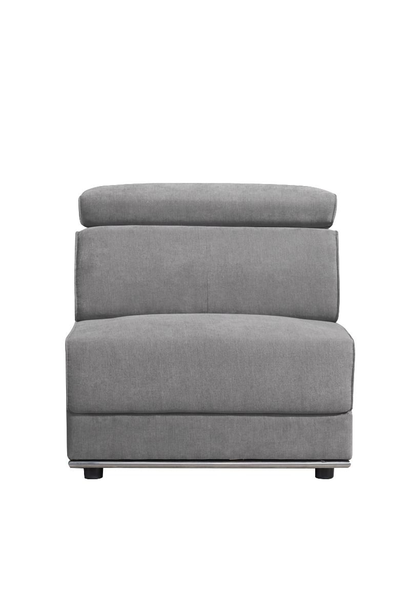 Alwin - Modular Armless Chair - Dark Gray Fabric, dark gray, view 2