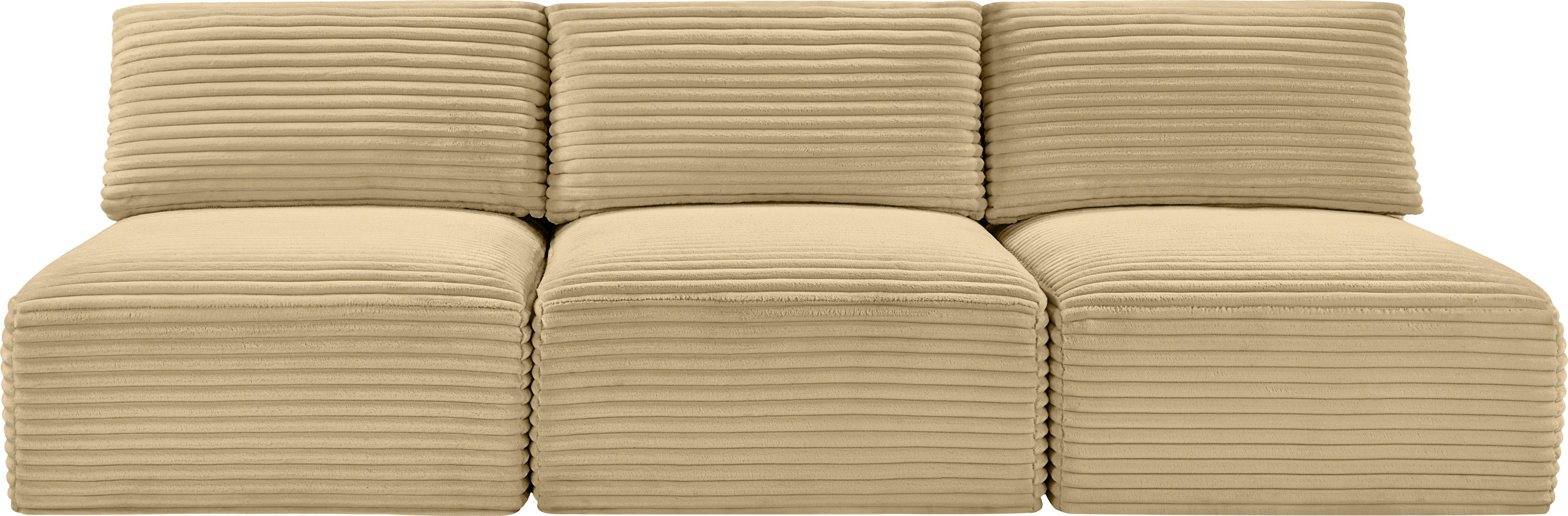 Shaggy - 3 Piece Modular Armless Sofa - Camel