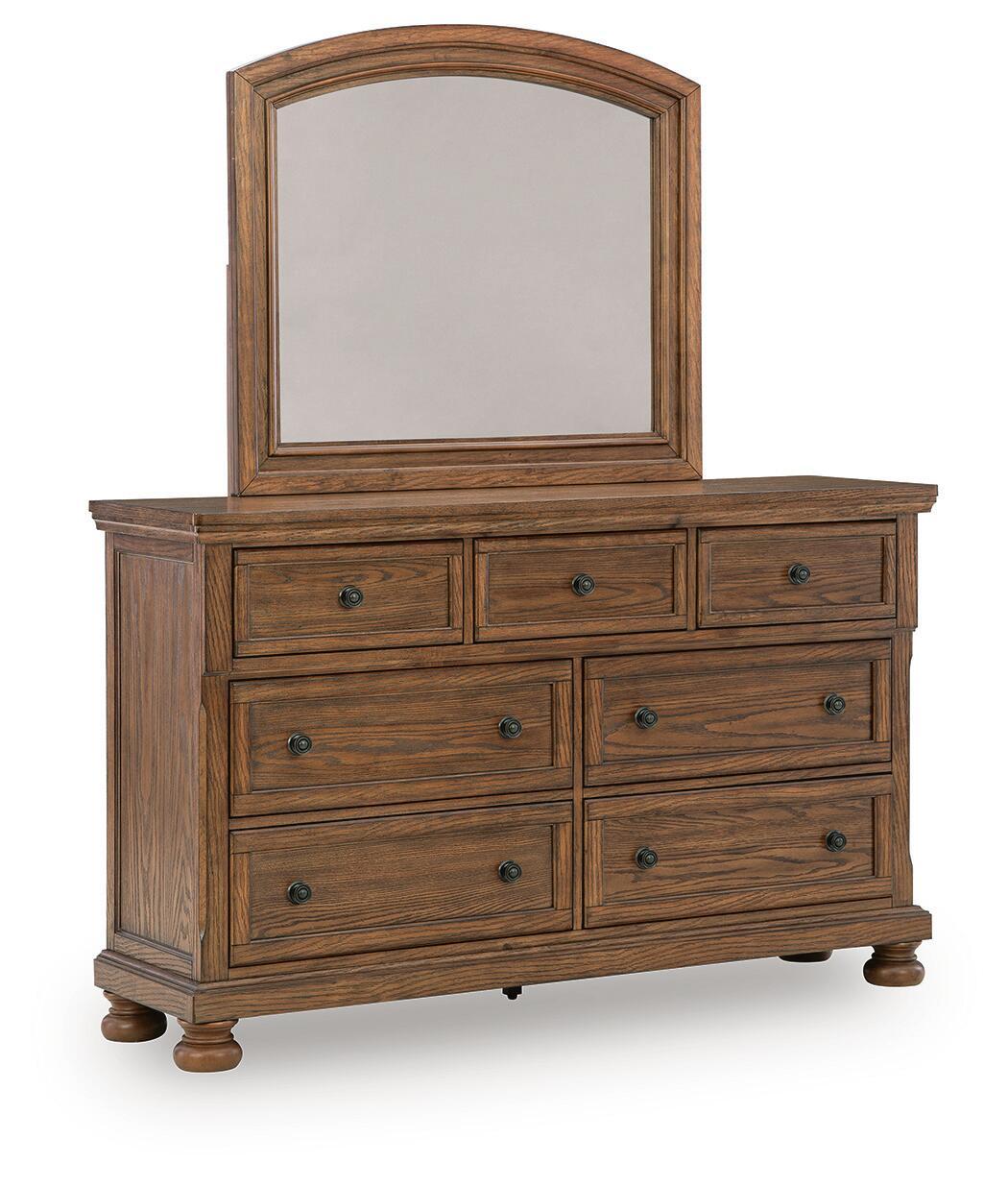 Zackaryn – Dresser And Mirror – Warm Brown