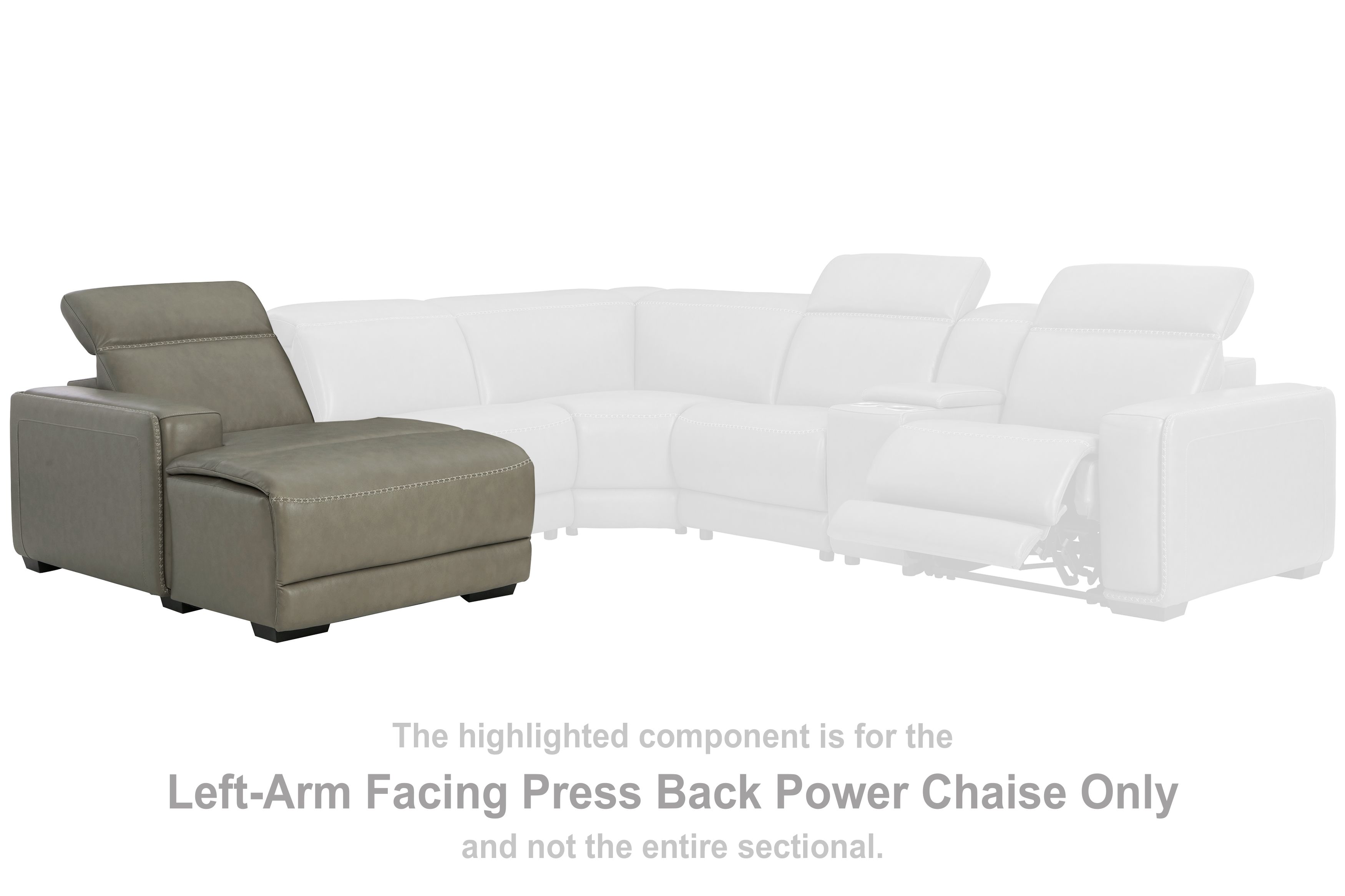 Correze - LAF PWR Reclining Back Chaise - Gray