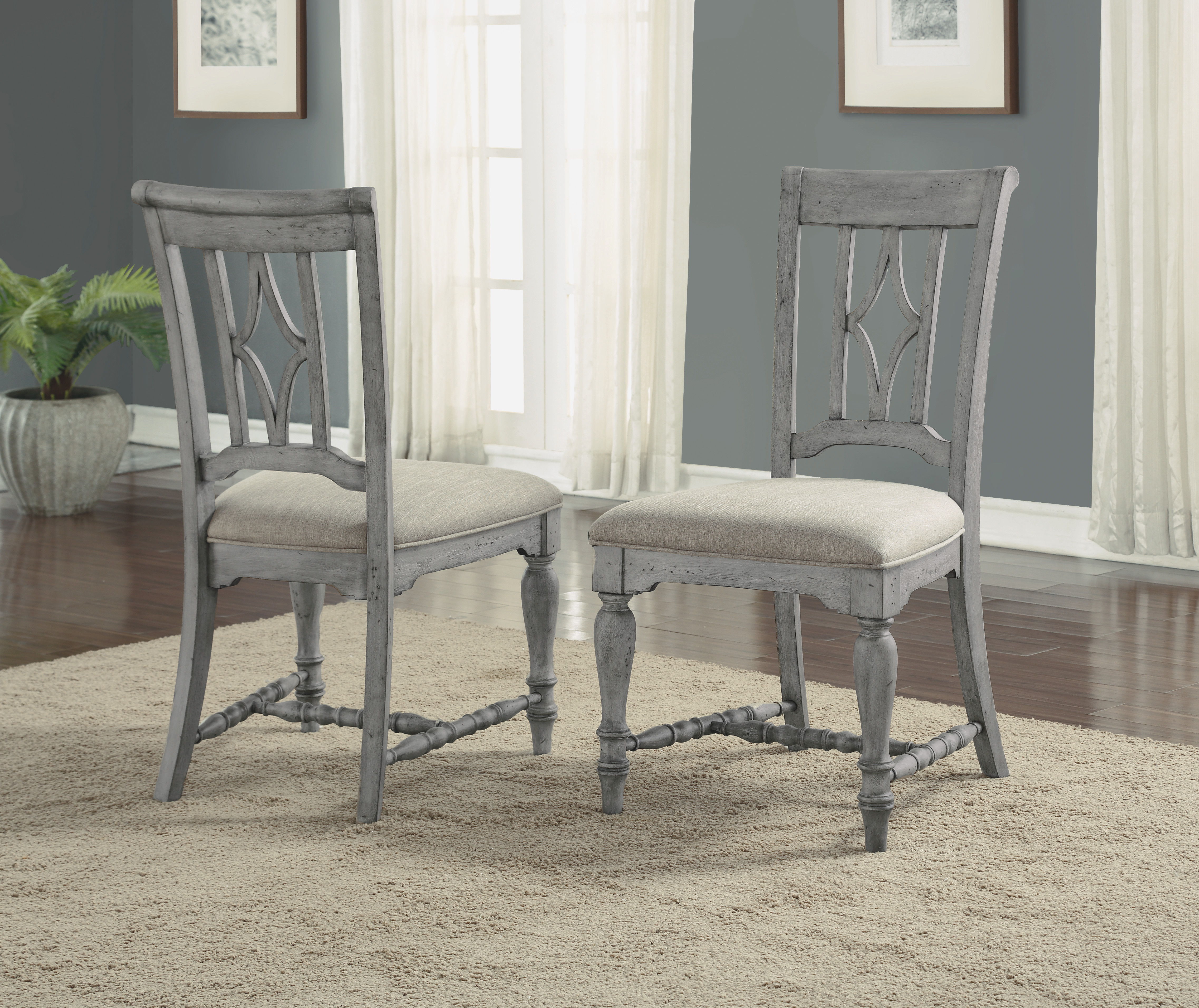 Plymouth - Upholstered Dining Chair (Set of 2) - Gray, gray, view 6