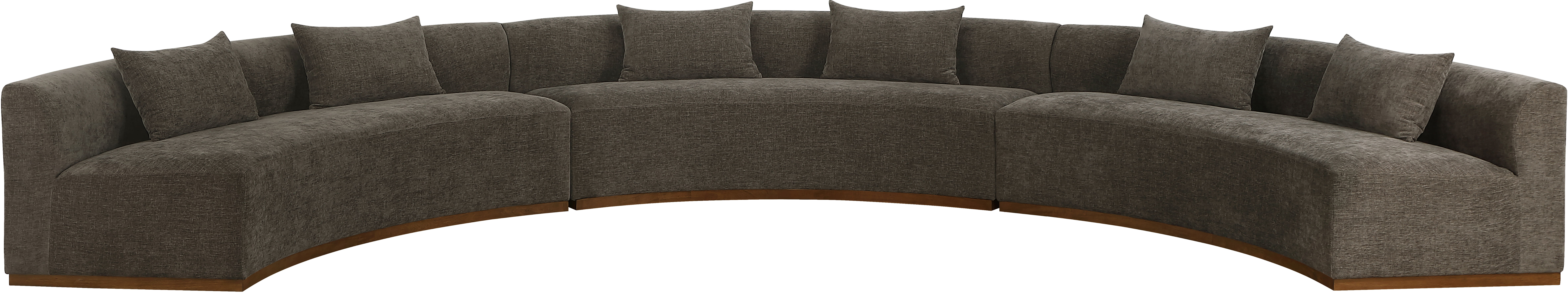 Avanti - 221.25" Chenille Fabric Upholstered 3 Piece Modular Sectional - Brown