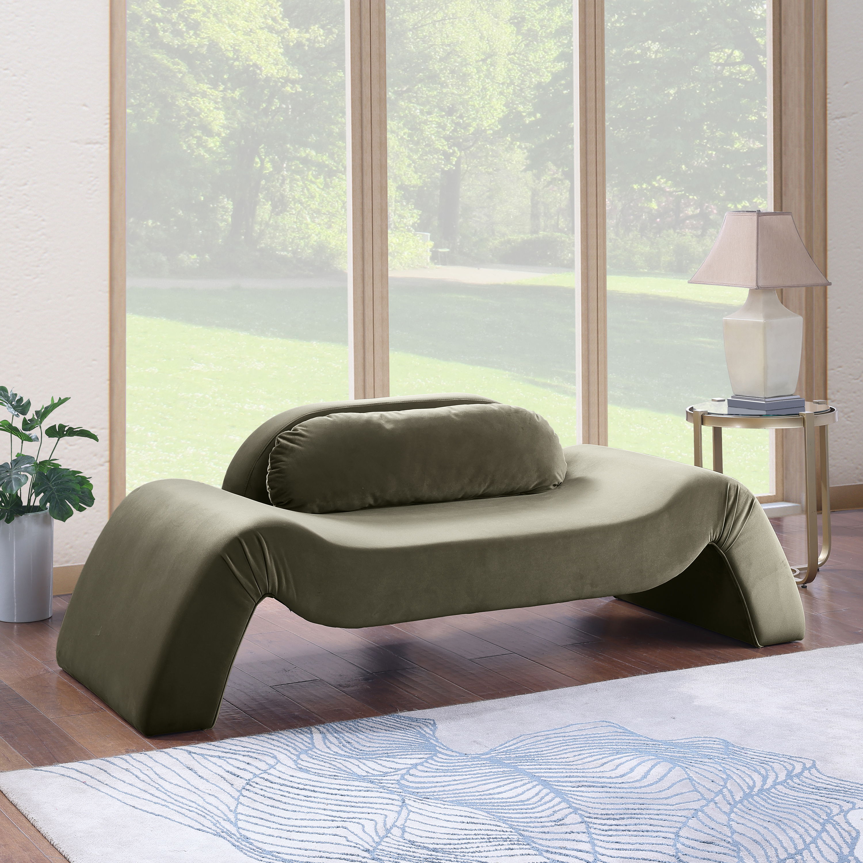 Austin - Velvet Loveseat - Green