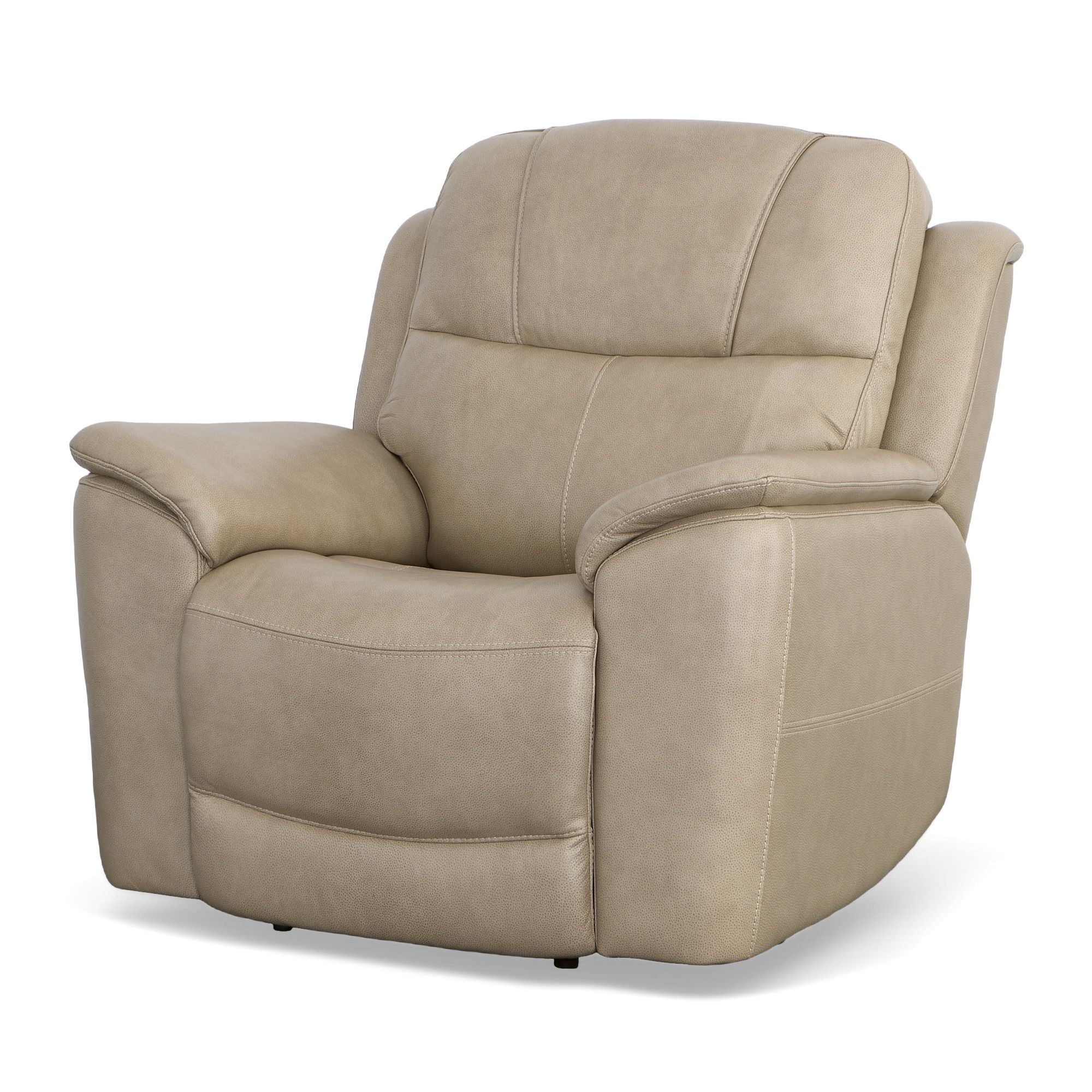 Crew - Power Recliner With Power Headrest & Lumbar - Pebble, beige, view 2