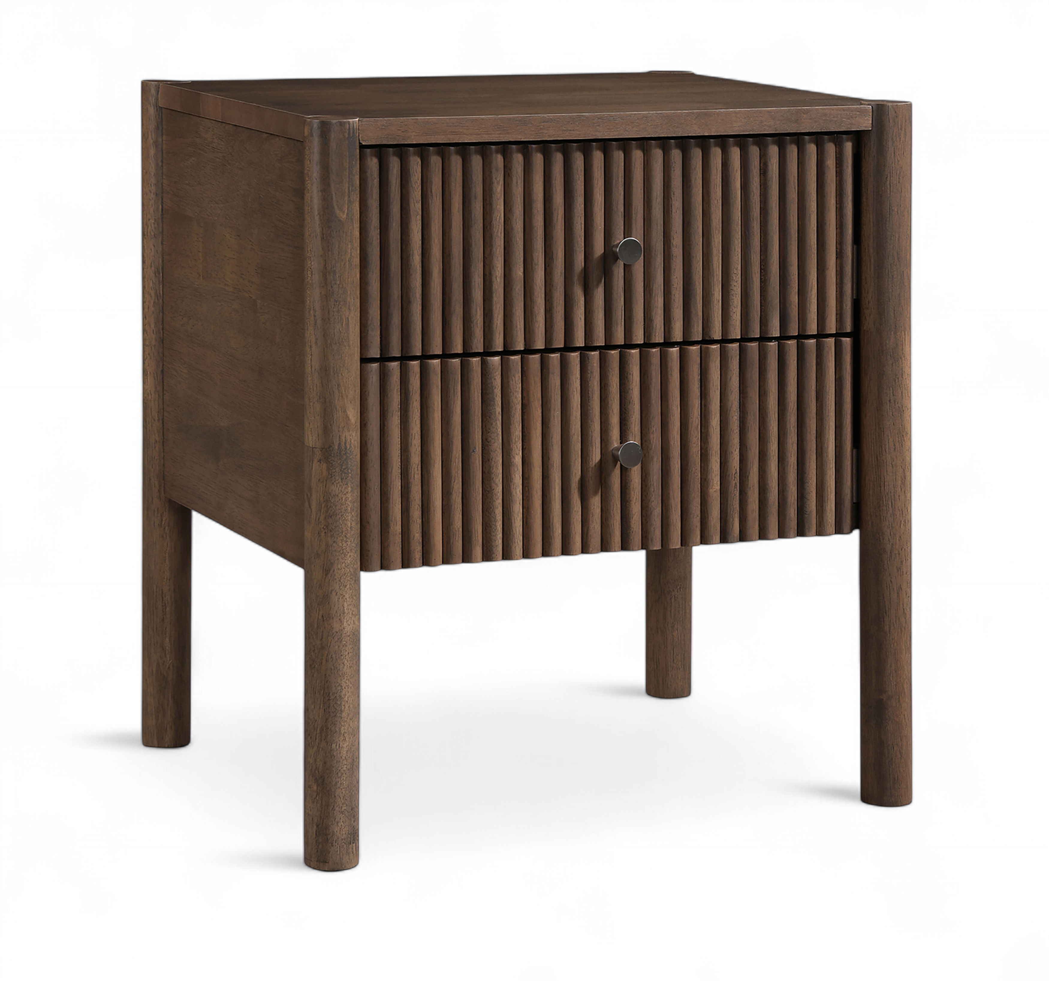 Kivo - Solid Wood Nightstand - Walnut
