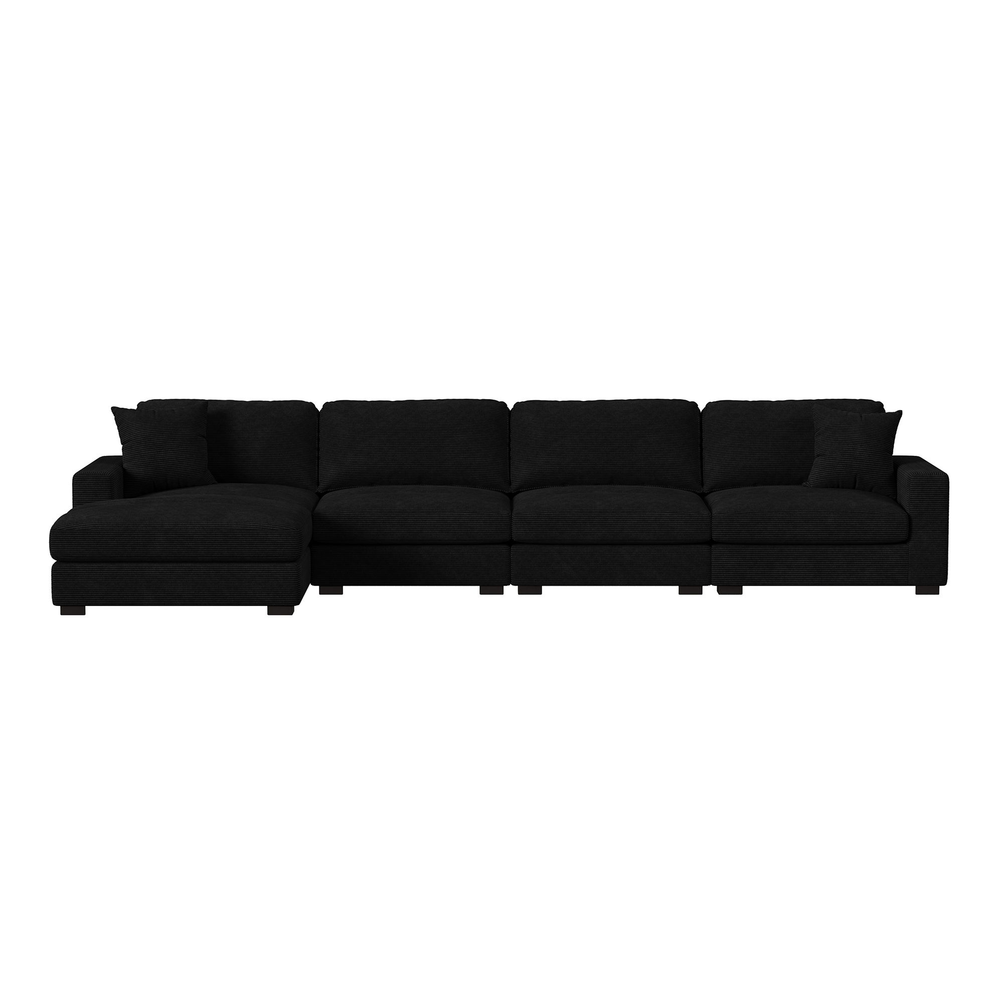 Arizona - 4 Piece Sectional Set With LHF Chaise - Steno Black