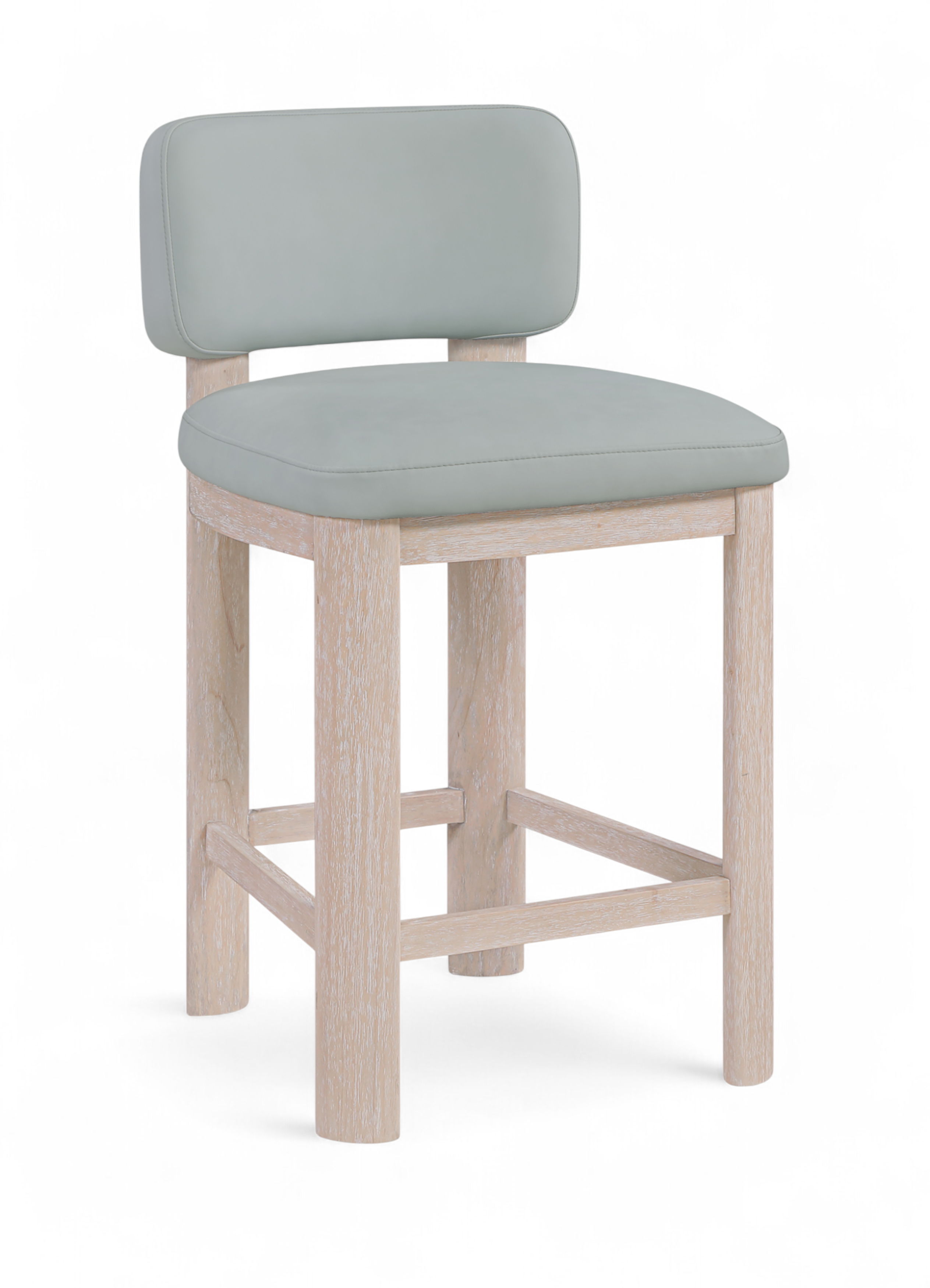 Paloma - Vegan Leather Upholstered Counter Stool (Set of 2) - Light Blue