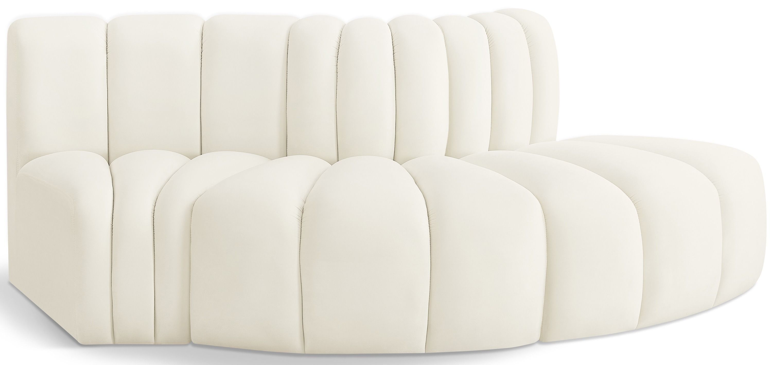 Arc - Velvet 3 Piece Modular Sofa - Cream