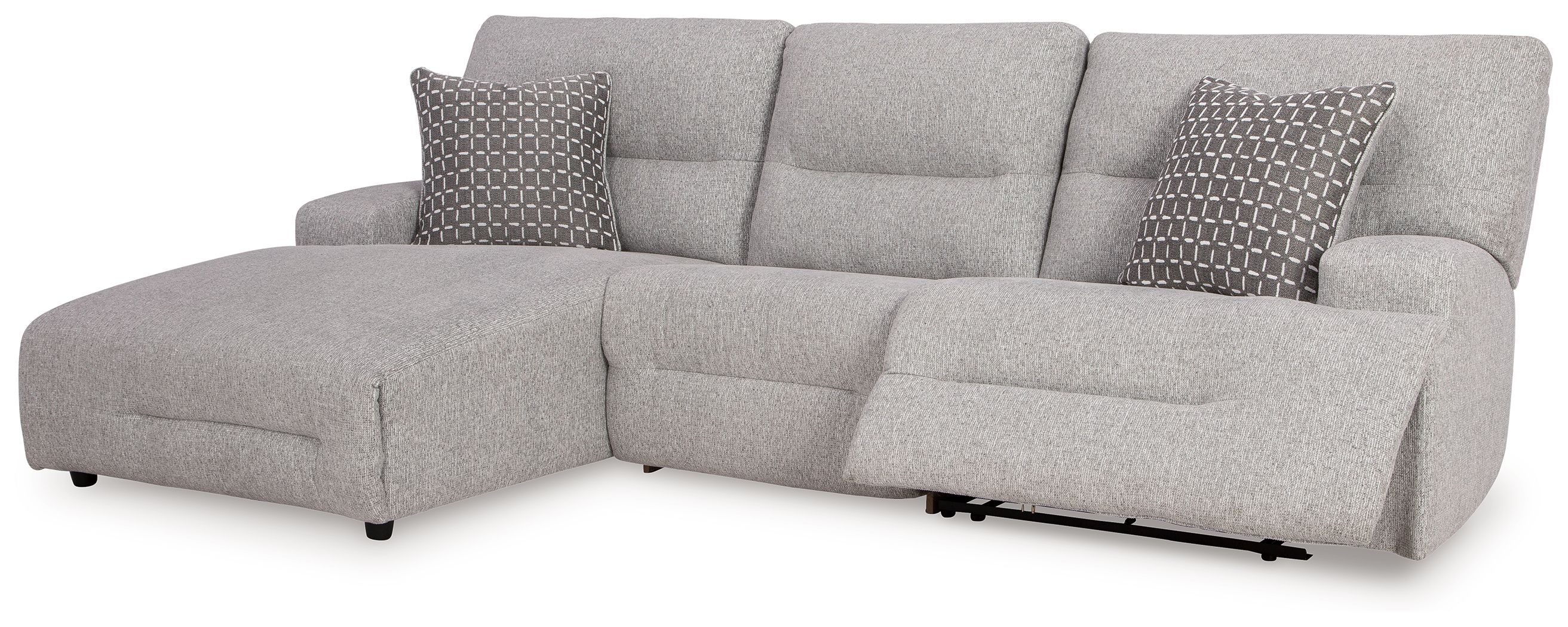 Ashley Furniture Acklen Place - 3-Piece Power Reclining Sectional With LAF Power Reclining Back Chaise - Pewter - Image 5