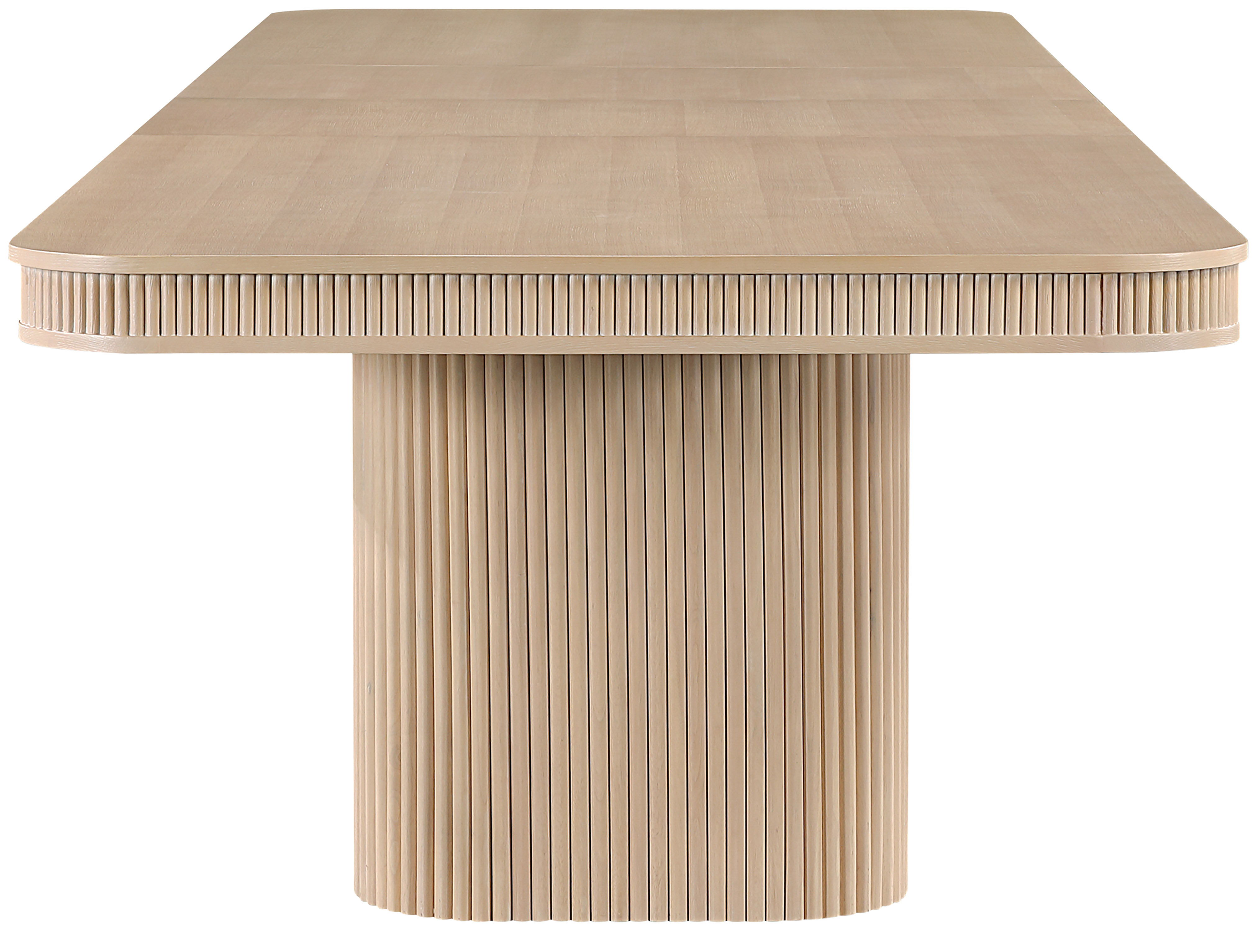 Mohari - Solid Wood And Oak Veneer 112" / 160" Dining Table - Natural