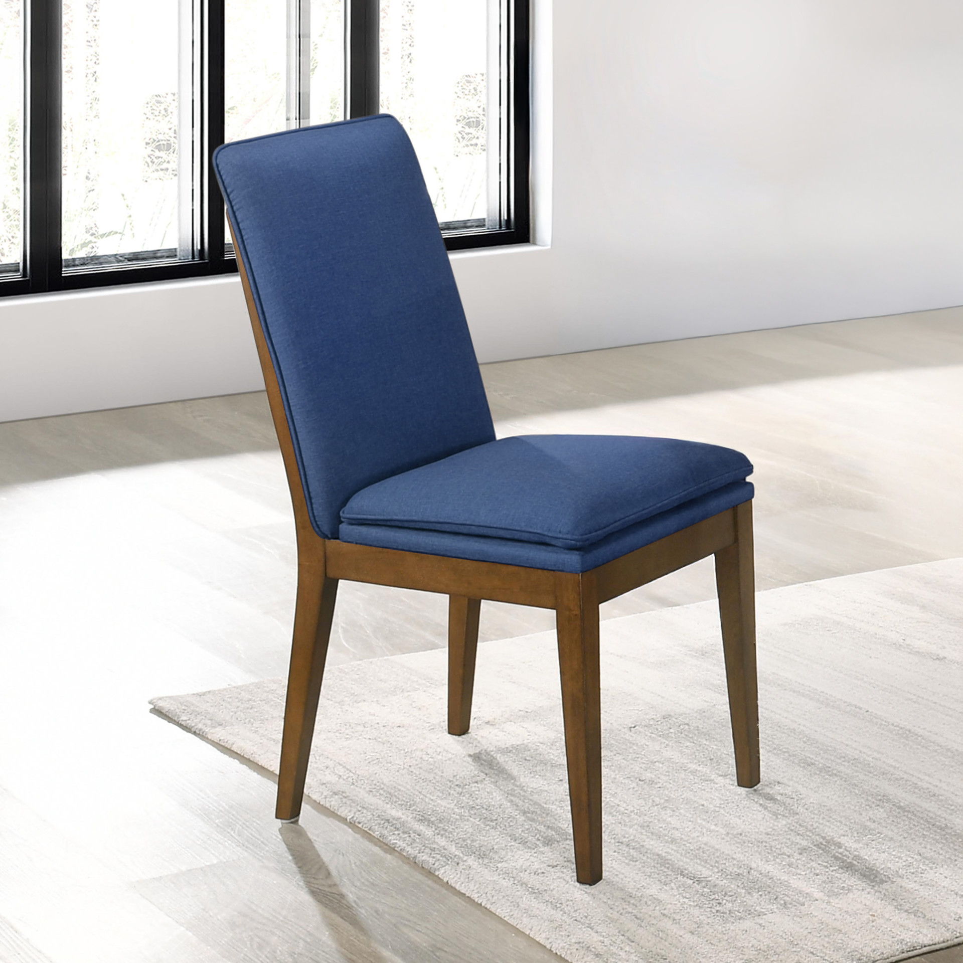 Maggie - Dining Chair With Cushion (Set of 2) - Blue / Walnut, blue, view 8