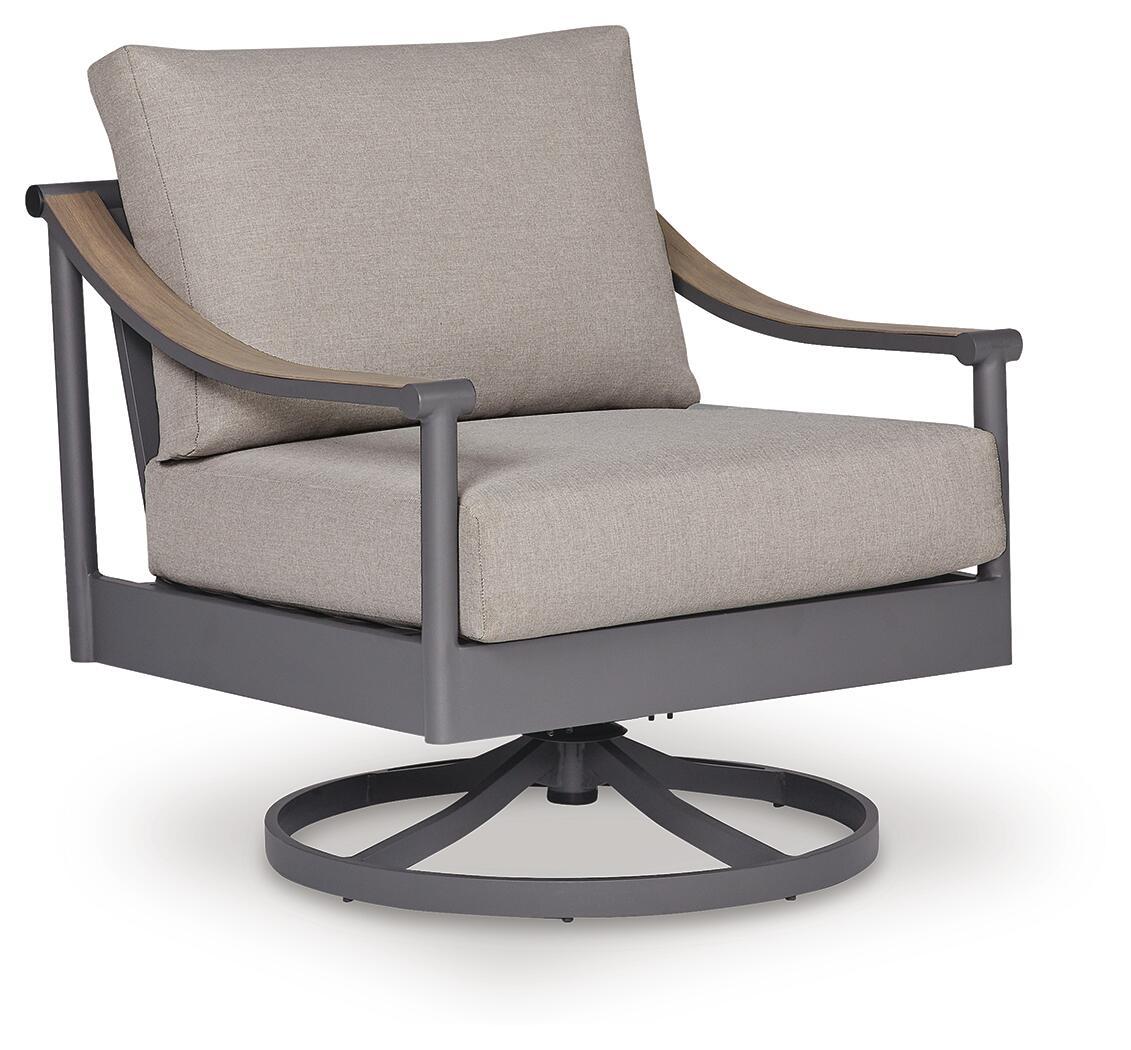 Ocean Beach – Swivel Lounge With Cushion – Gray