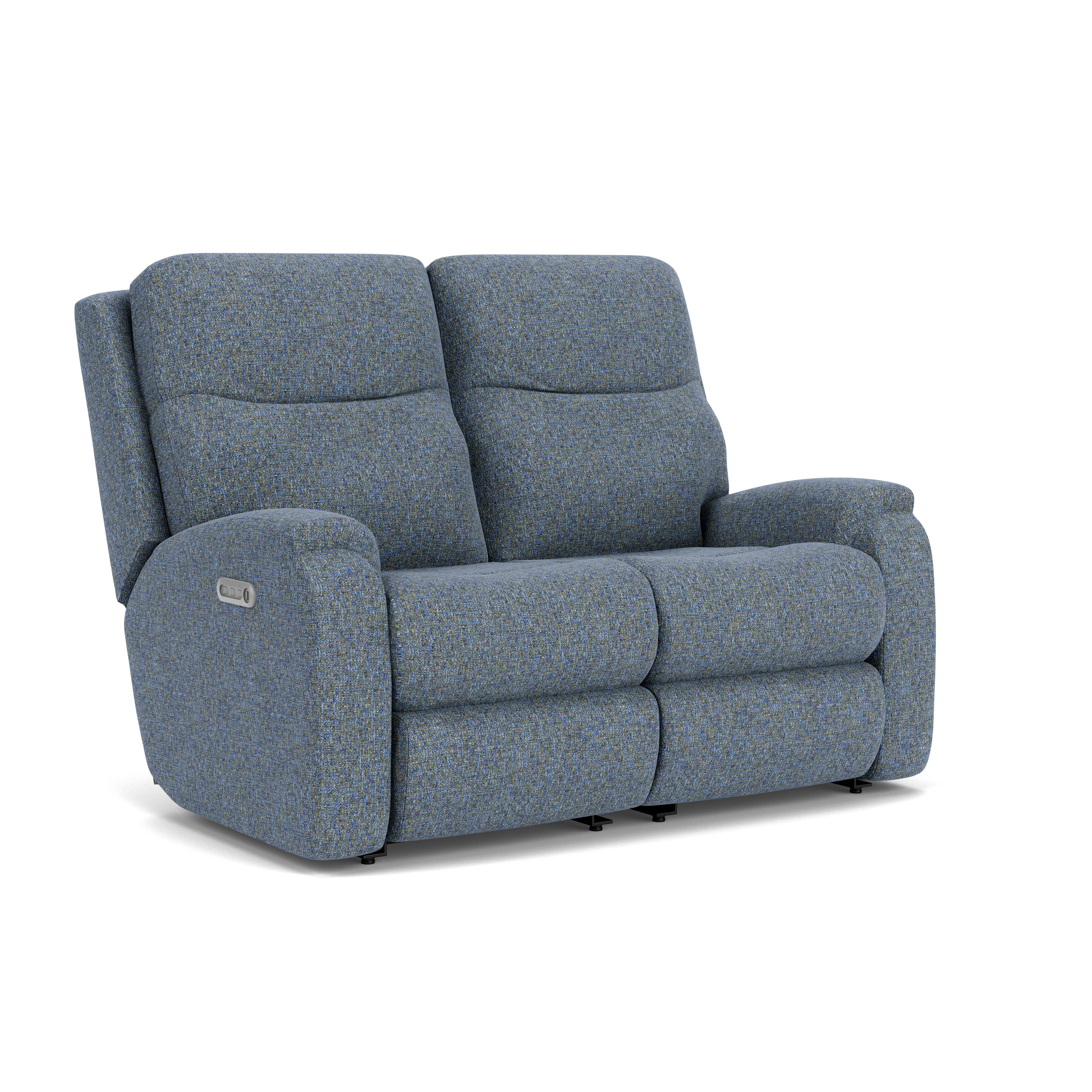 Penn - Transitional Fabric Power Reclining Loveseat With Power Headrests & Lumbar, dark brown, view 2