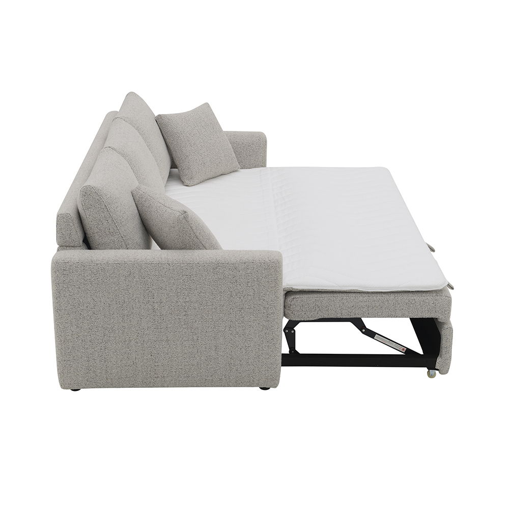 Connie - Sofa With Sleeper - Gray Boucle, beige, view 5