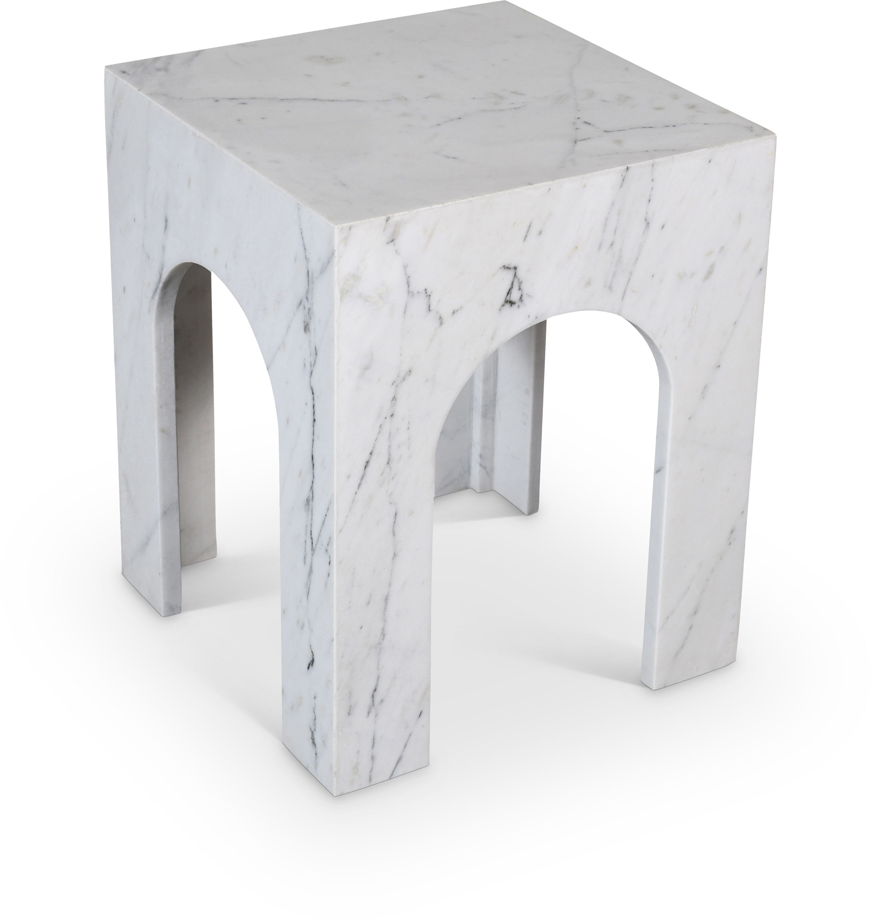 Palermo - Marble End Table - White