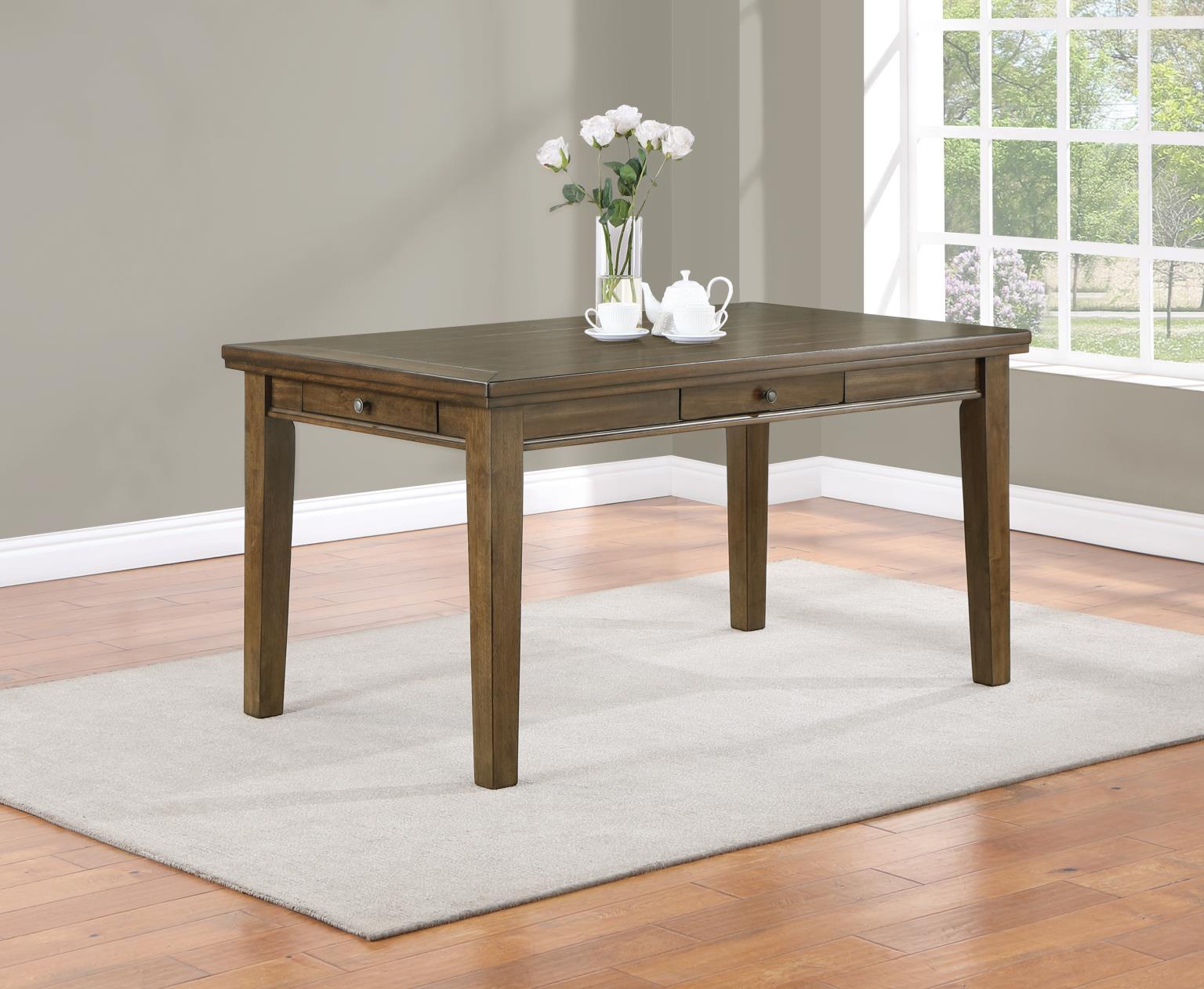 D145 - 7 Piece Dining Room Set (Table, 6 Side Chairs) - Light Brown
