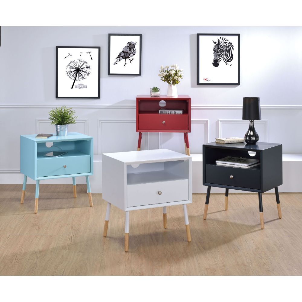Sonria II - End Table - White & Natural, white, view 5