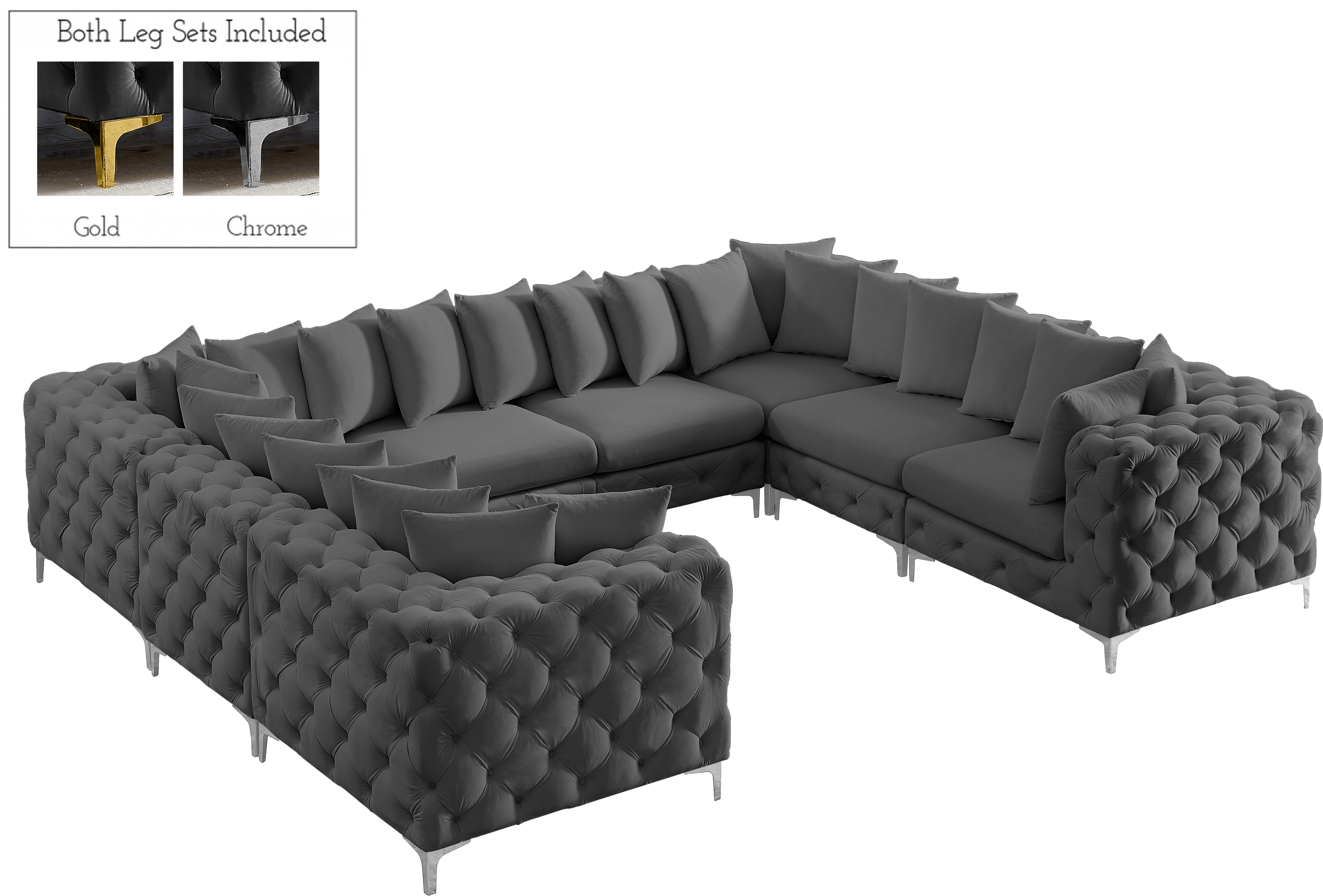 Tremblay - 8 Piece Modular U-Shaped Sectional - Gray