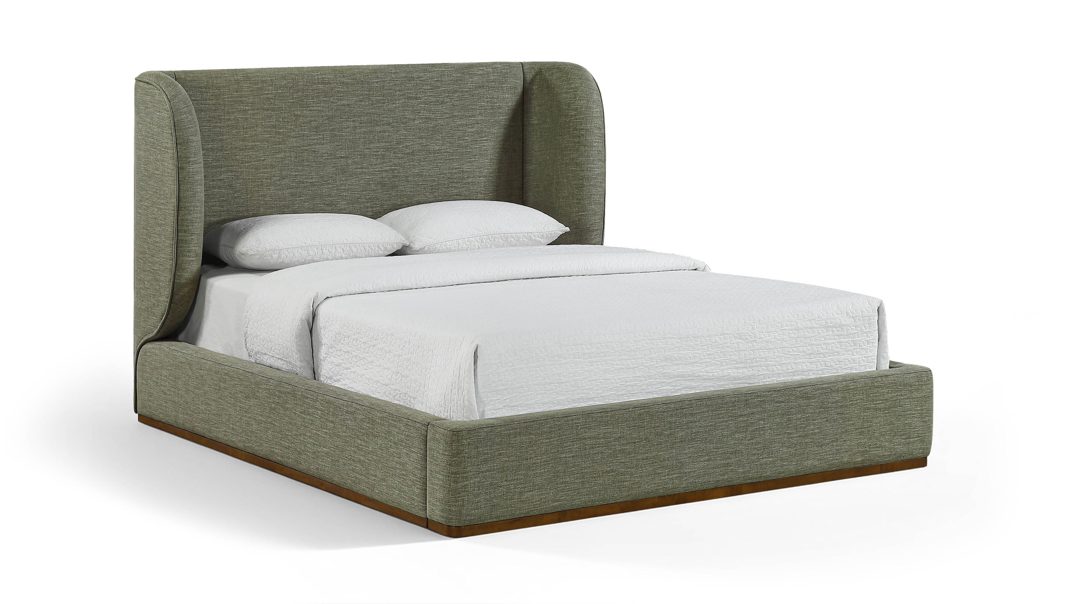 Aurin - Upholstered Full Bed - Olive Green