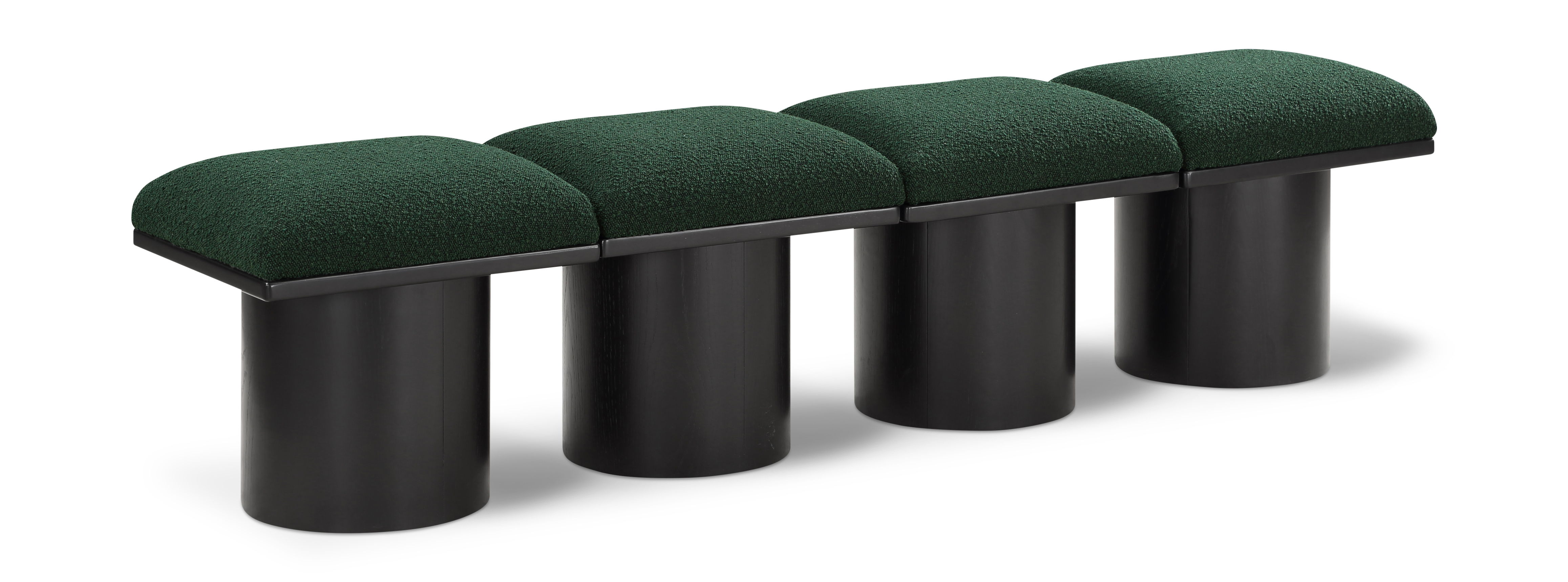 Pavilion - 72" 4 Piece Modular Bench With Black Base - Green
