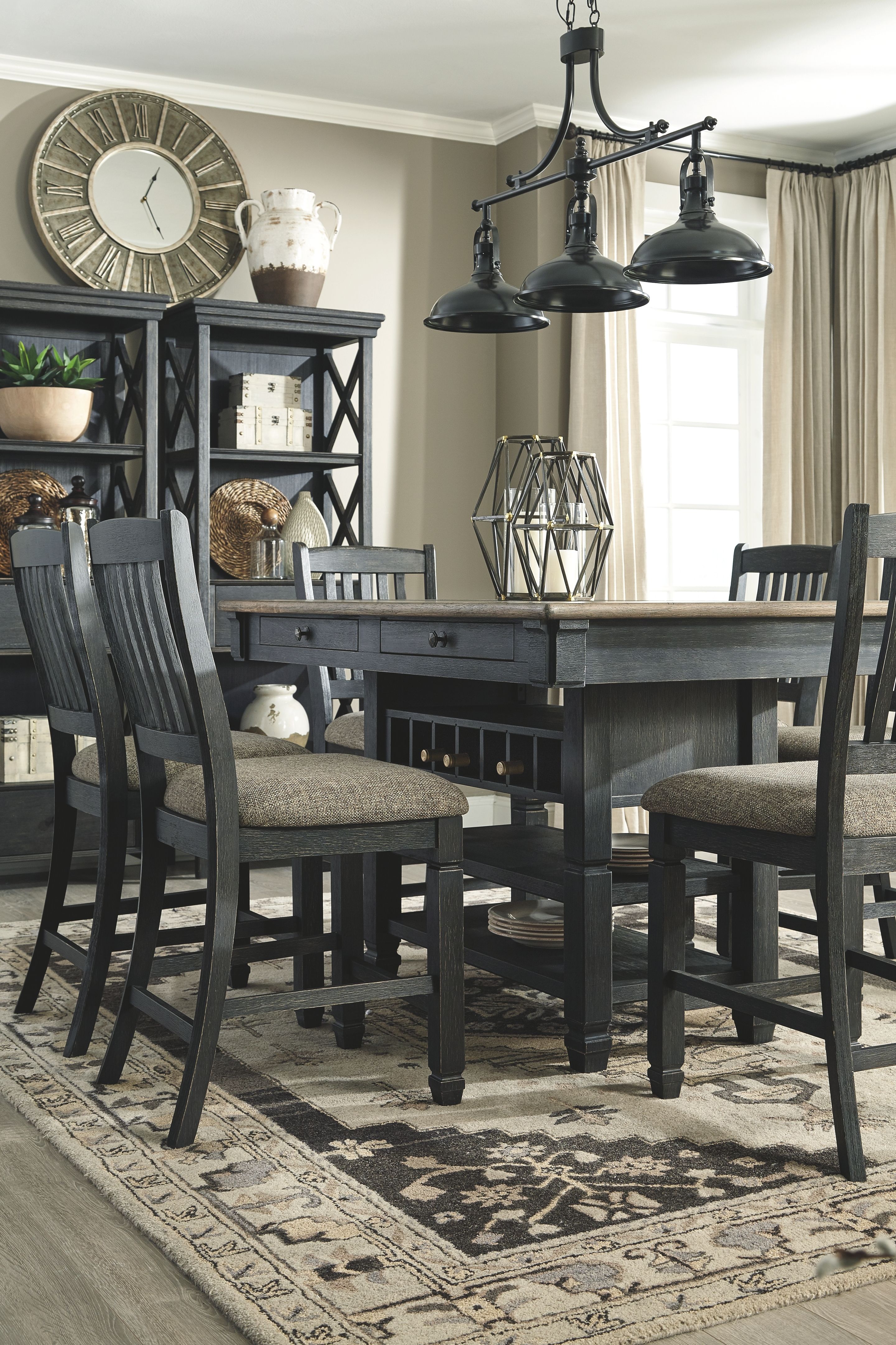 Ashley Furniture Tyler Creek - 7 Pc. - Counter Table, 6 Barstools - Dark Gray - Image 3